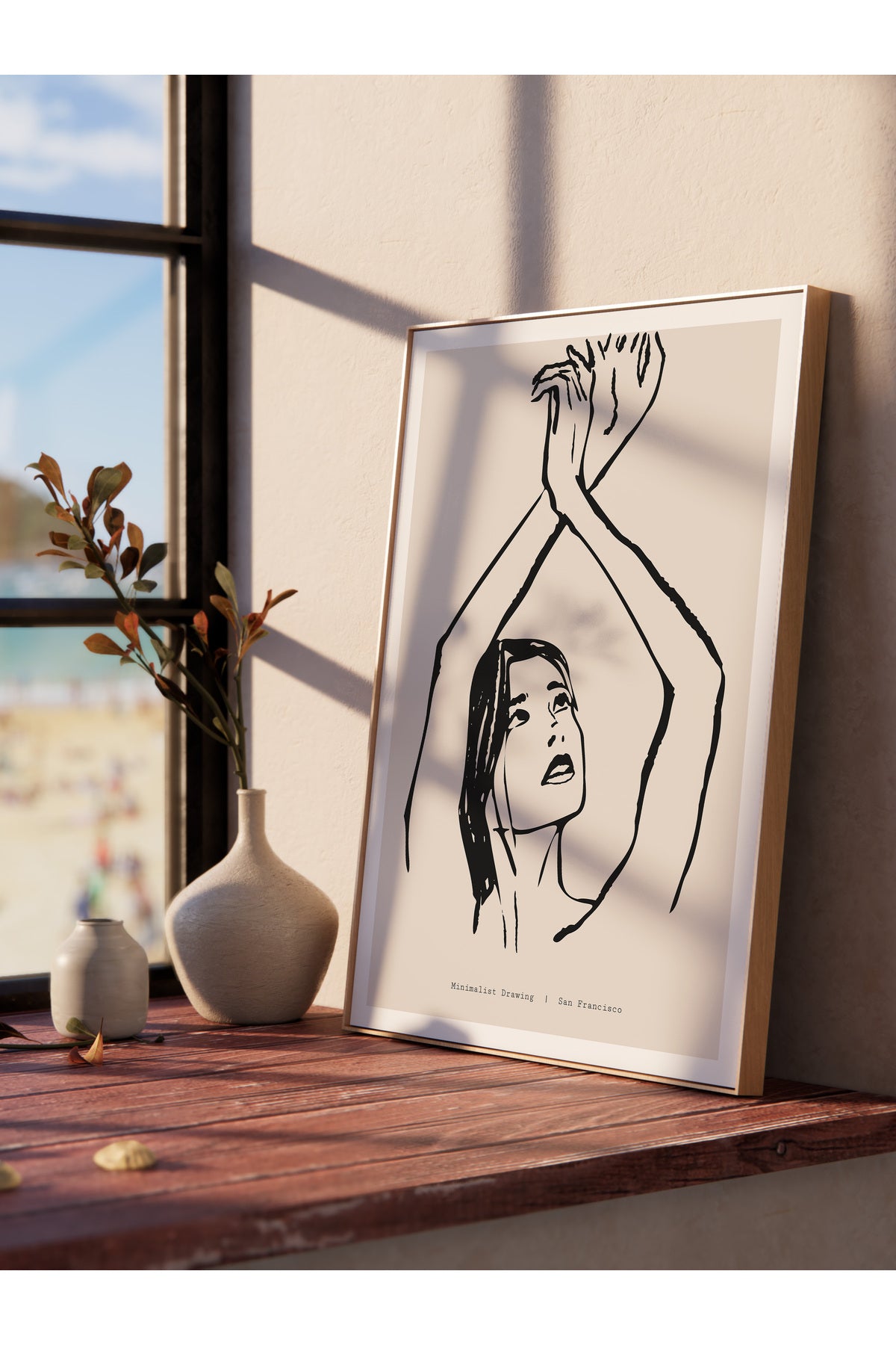 Soft Boho Çerçevesiz Duvar Posteri, İskandinav Temalı Poster - Salon, Mutfak ve Yatak Odası Dekoru