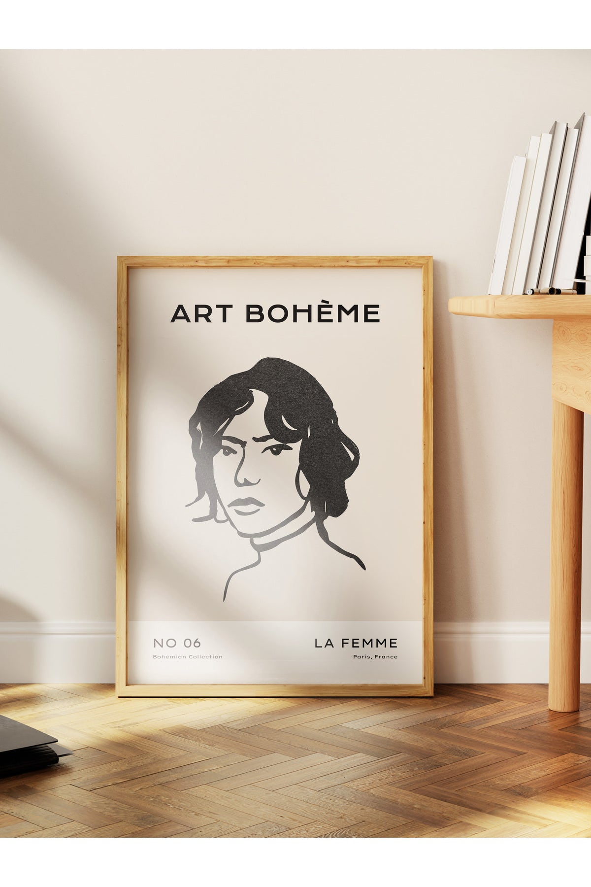 Soft Boho Çerçevesiz Duvar Posteri, İskandinav Temalı Poster - Salon, Mutfak ve Yatak Odası Dekoru