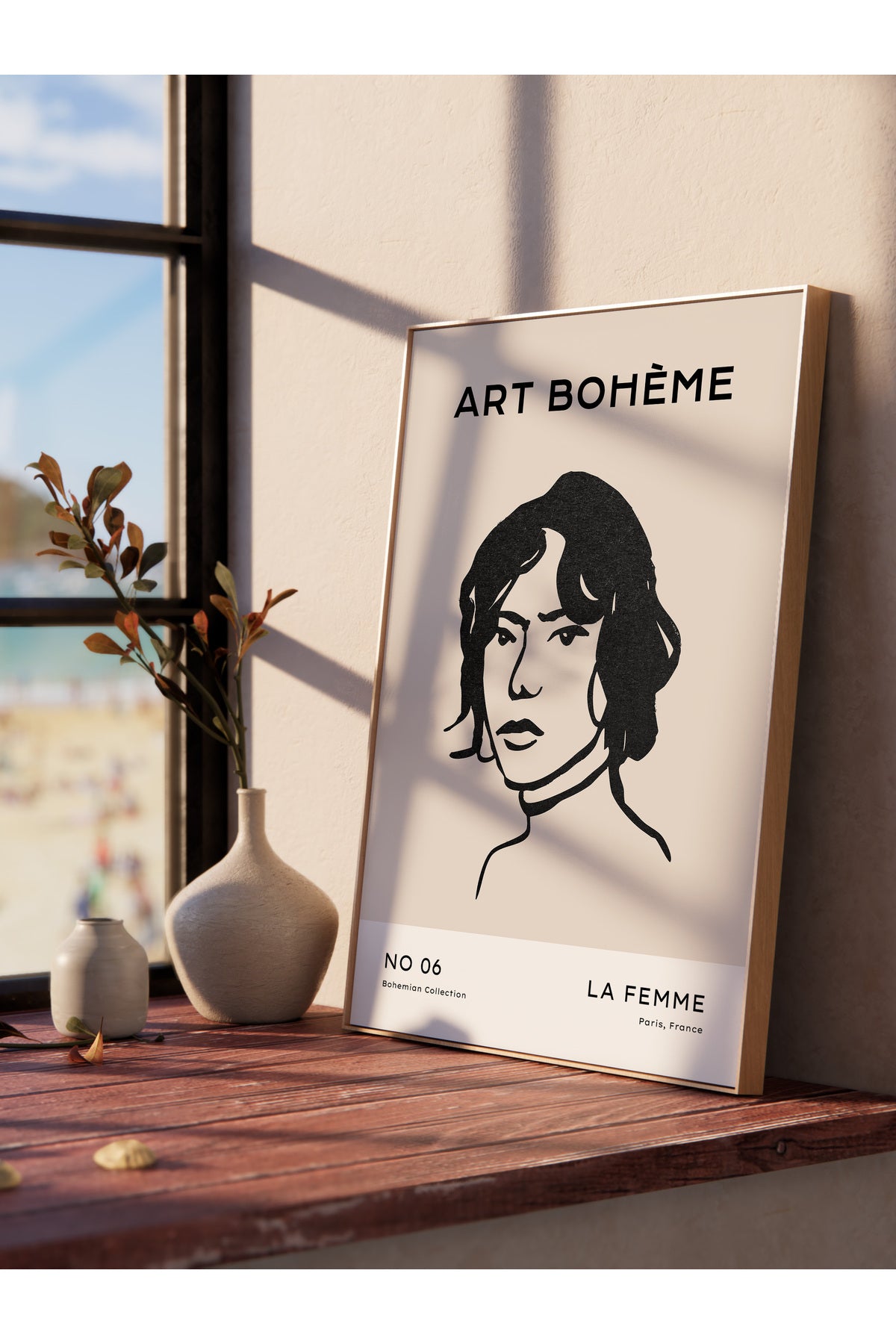 Soft Boho Çerçevesiz Duvar Posteri, İskandinav Temalı Poster - Salon, Mutfak ve Yatak Odası Dekoru