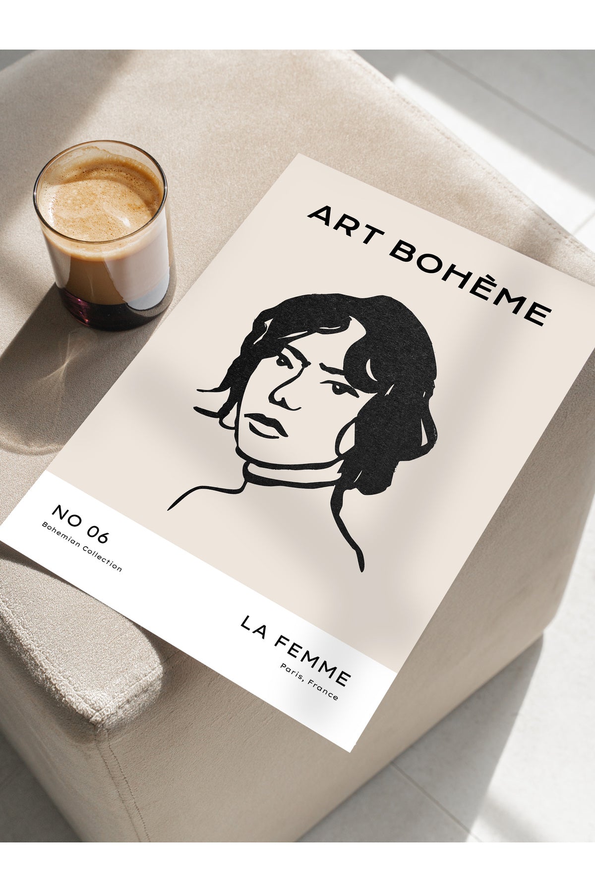 Soft Boho Çerçevesiz Duvar Posteri, İskandinav Temalı Poster - Salon, Mutfak ve Yatak Odası Dekoru