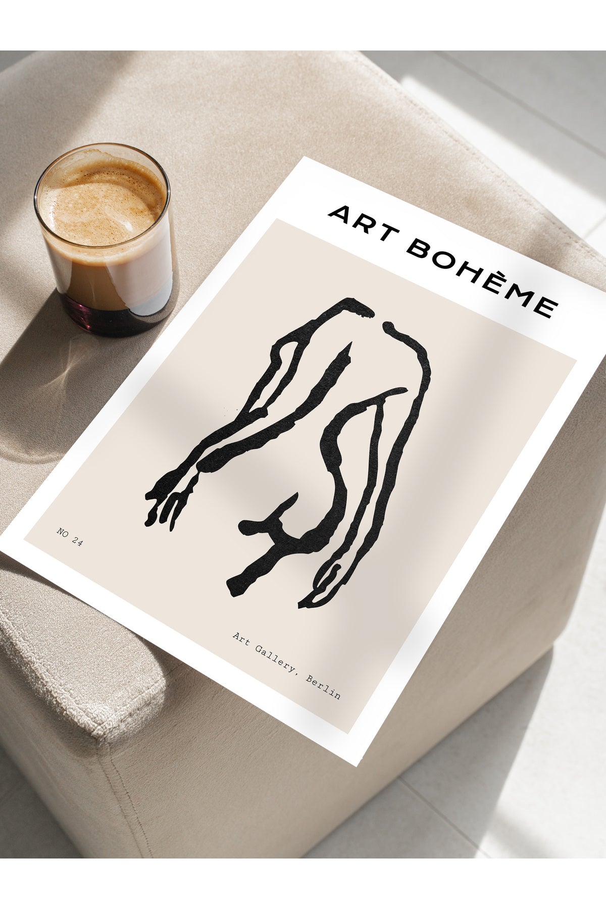 Soft Boho Çerçevesiz Duvar Posteri, İskandinav Temalı Poster - Salon, Mutfak ve Yatak Odası Dekoru