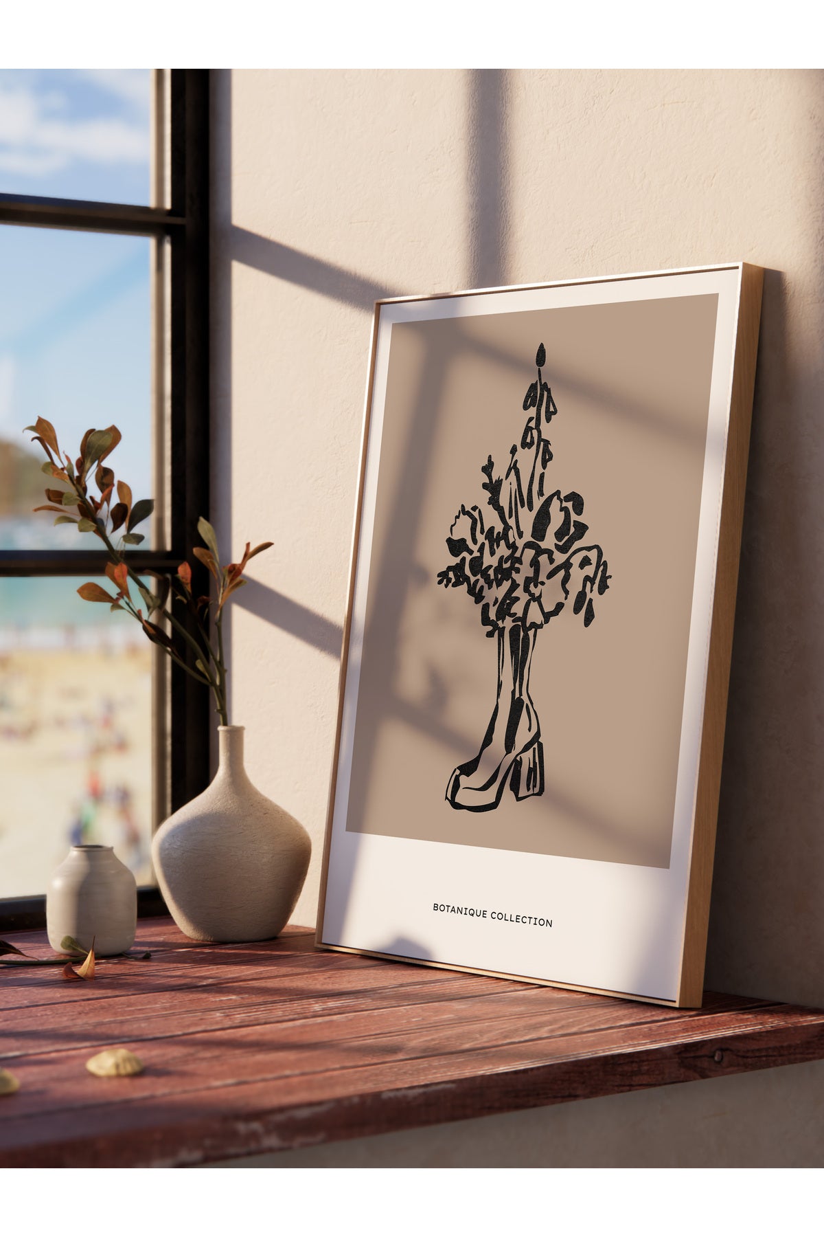 Soft Boho Çerçevesiz Duvar Posteri, İskandinav Temalı Poster - Salon, Mutfak ve Yatak Odası Dekoru