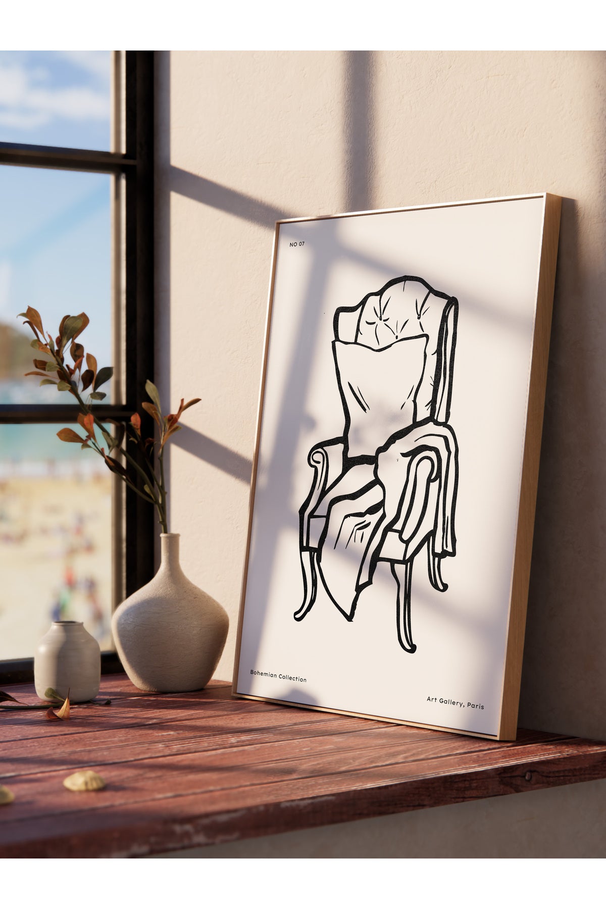 Soft Boho Çerçevesiz Duvar Posteri, İskandinav Temalı Poster - Salon, Mutfak ve Yatak Odası Dekoru