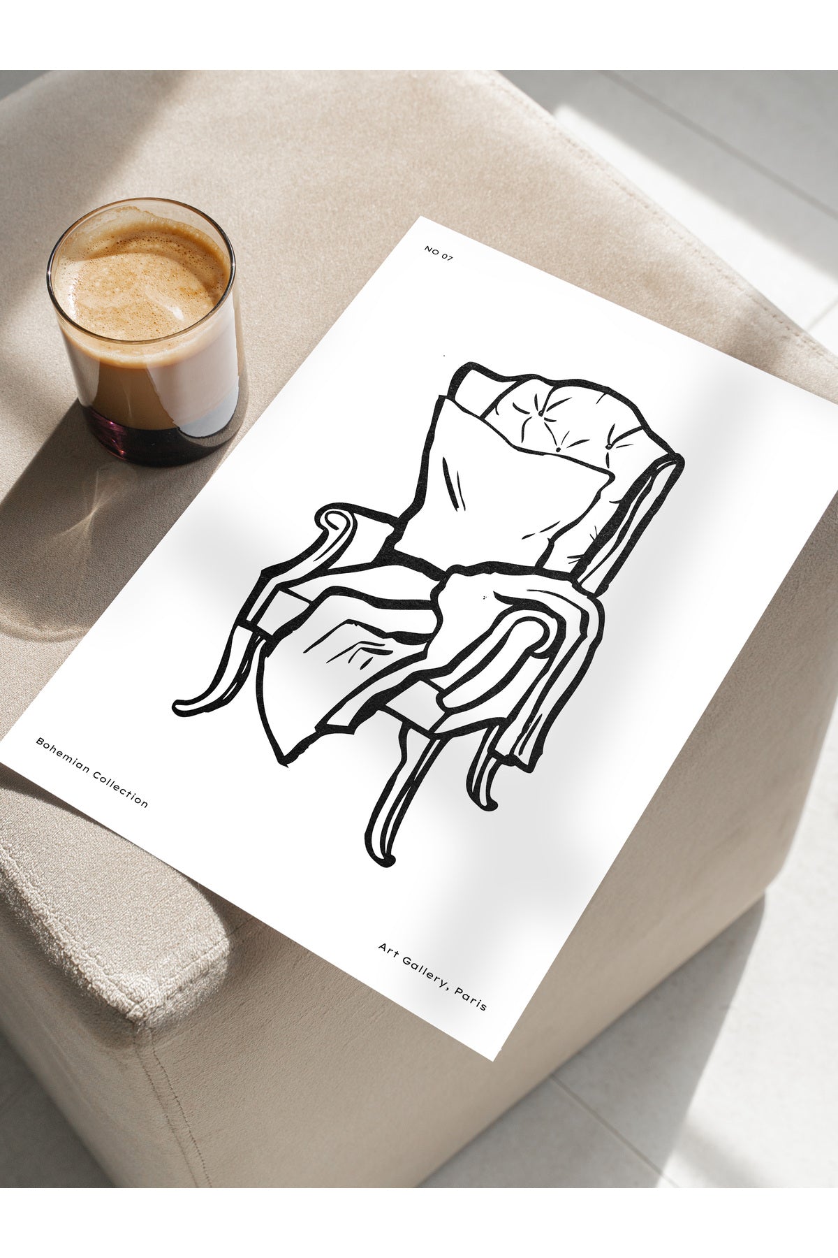 Soft Boho Çerçevesiz Duvar Posteri, İskandinav Temalı Poster - Salon, Mutfak ve Yatak Odası Dekoru