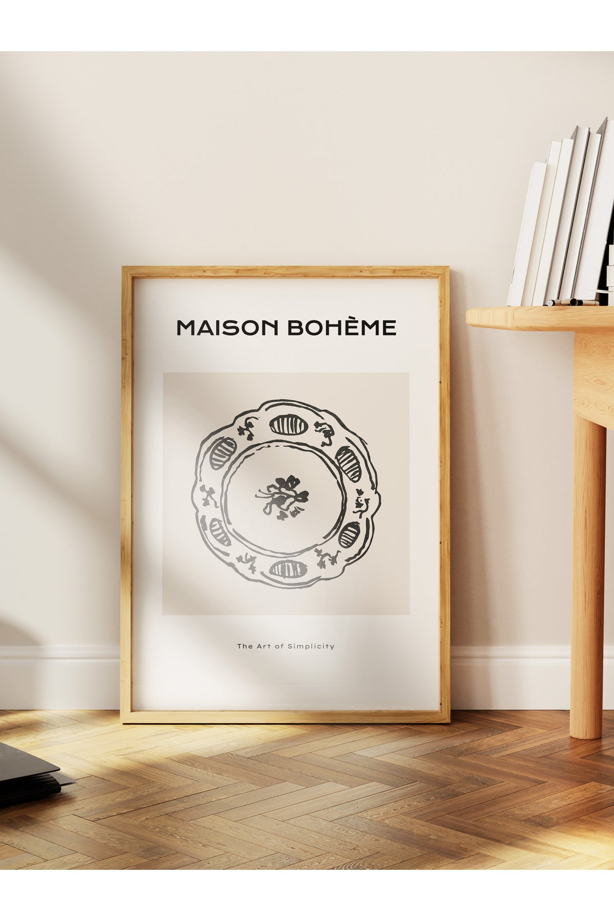 Soft Boho Çerçevesiz Duvar Posteri, İskandinav Temalı Poster - Salon, Mutfak ve Yatak Odası Dekoru