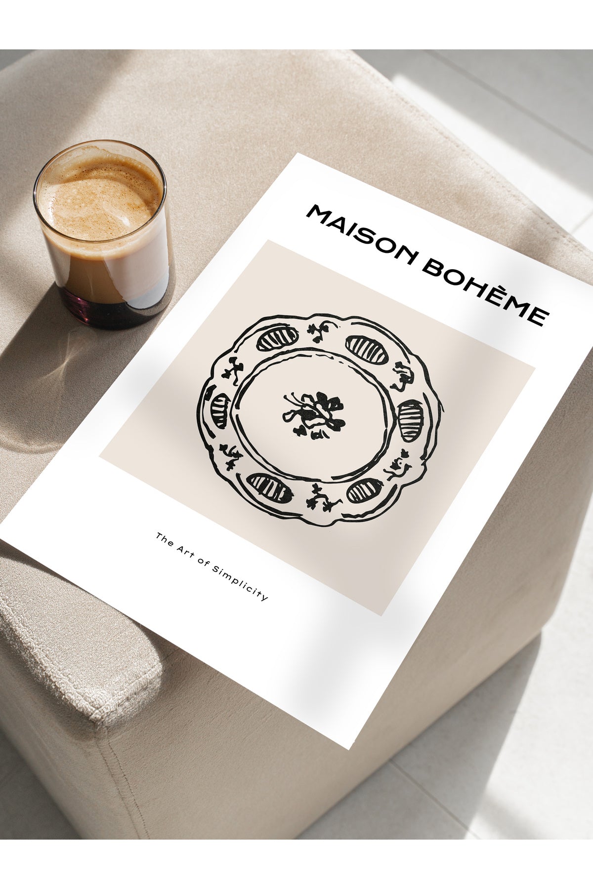 Soft Boho Çerçevesiz Duvar Posteri, İskandinav Temalı Poster - Salon, Mutfak ve Yatak Odası Dekoru