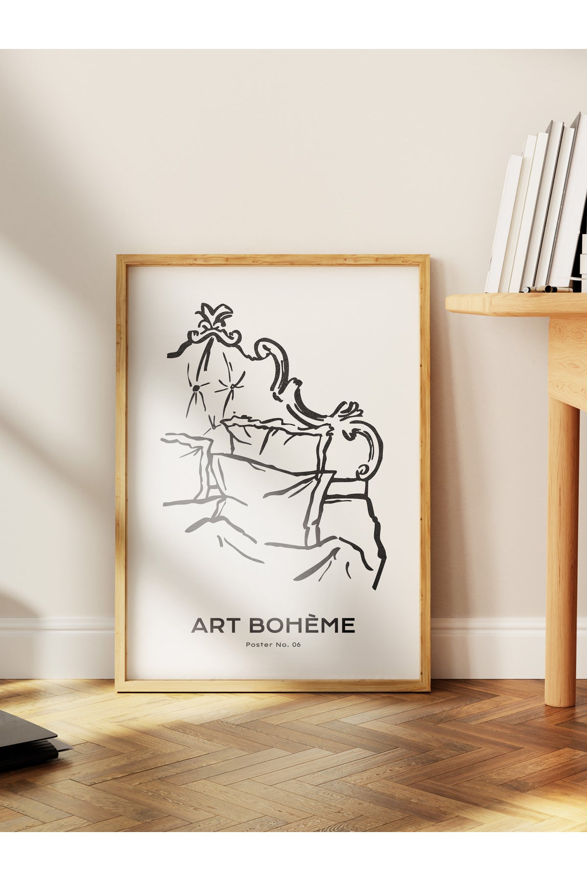 Soft Boho Çerçevesiz Duvar Posteri, İskandinav Temalı Poster - Salon, Mutfak ve Yatak Odası Dekoru