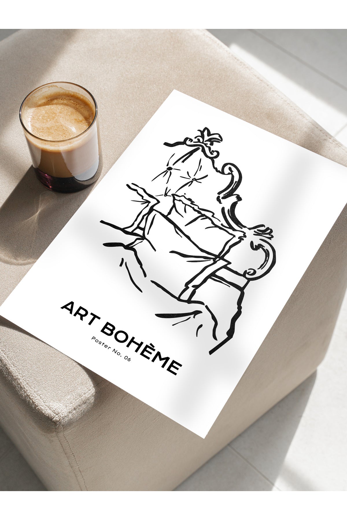 Soft Boho Çerçevesiz Duvar Posteri, İskandinav Temalı Poster - Salon, Mutfak ve Yatak Odası Dekoru