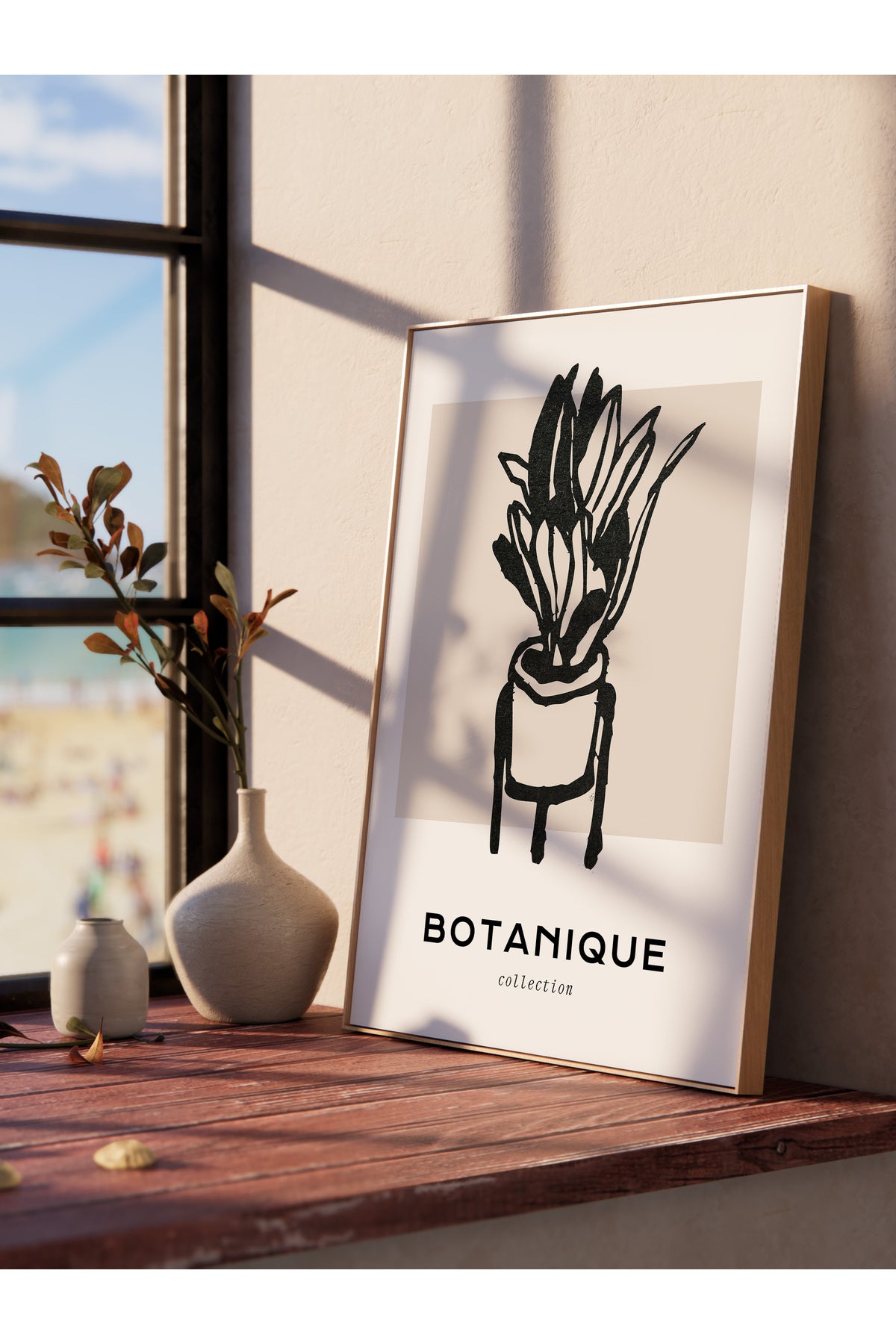 Soft Boho Çerçevesiz Duvar Posteri, İskandinav Temalı Poster - Salon, Mutfak ve Yatak Odası Dekoru