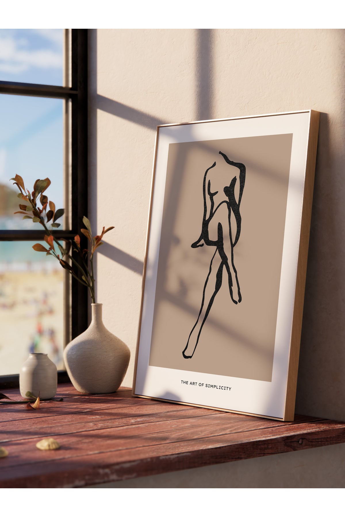 Soft Boho Çerçevesiz Duvar Posteri, İskandinav Temalı Poster - Salon, Mutfak ve Yatak Odası Dekoru