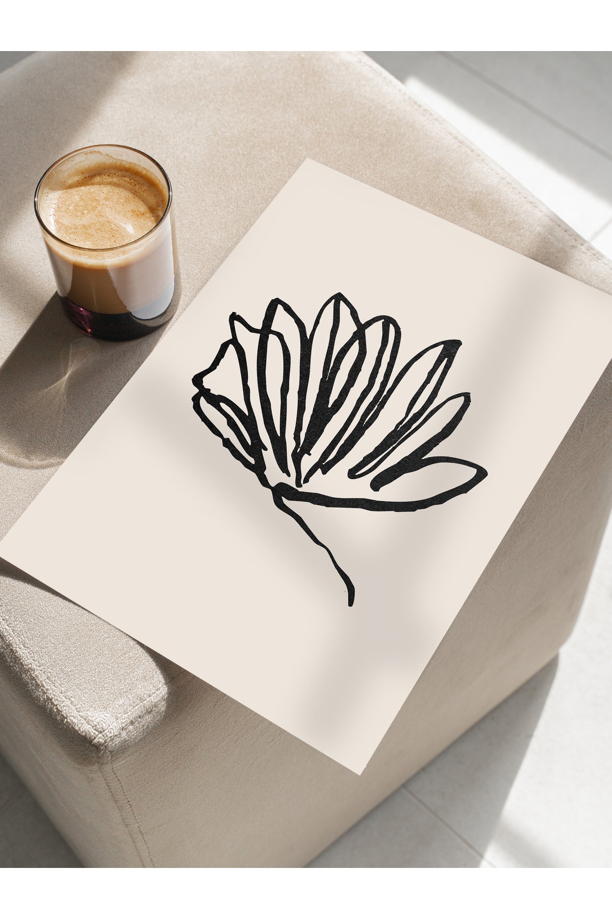 Soft Boho Çerçevesiz Duvar Posteri, İskandinav Temalı Poster - Salon, Mutfak ve Yatak Odası Dekoru