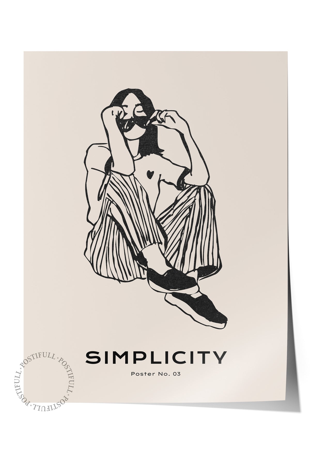 Soft Boho Çerçevesiz Duvar Posteri, İskandinav Temalı Poster - Salon, Mutfak ve Yatak Odası Dekoru