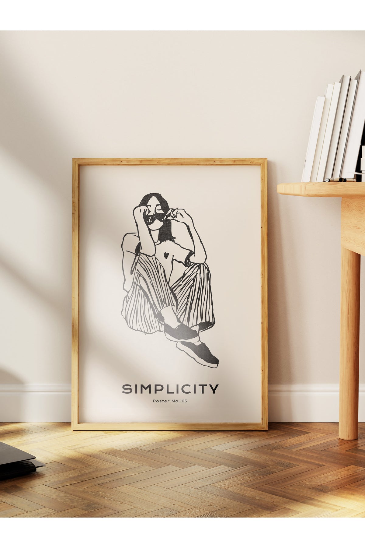 Soft Boho Çerçevesiz Duvar Posteri, İskandinav Temalı Poster - Salon, Mutfak ve Yatak Odası Dekoru