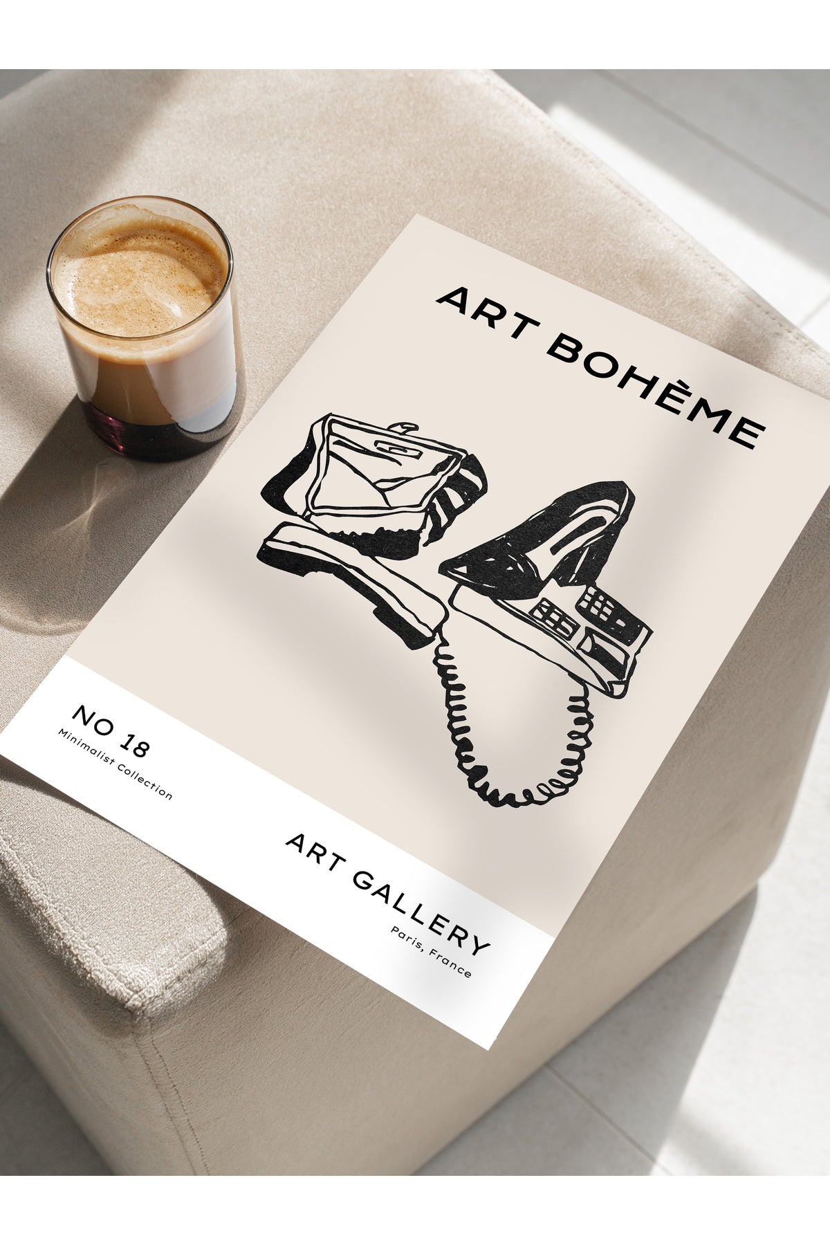 Soft Boho Çerçevesiz Duvar Posteri, İskandinav Temalı Poster - Salon, Mutfak ve Yatak Odası Dekoru