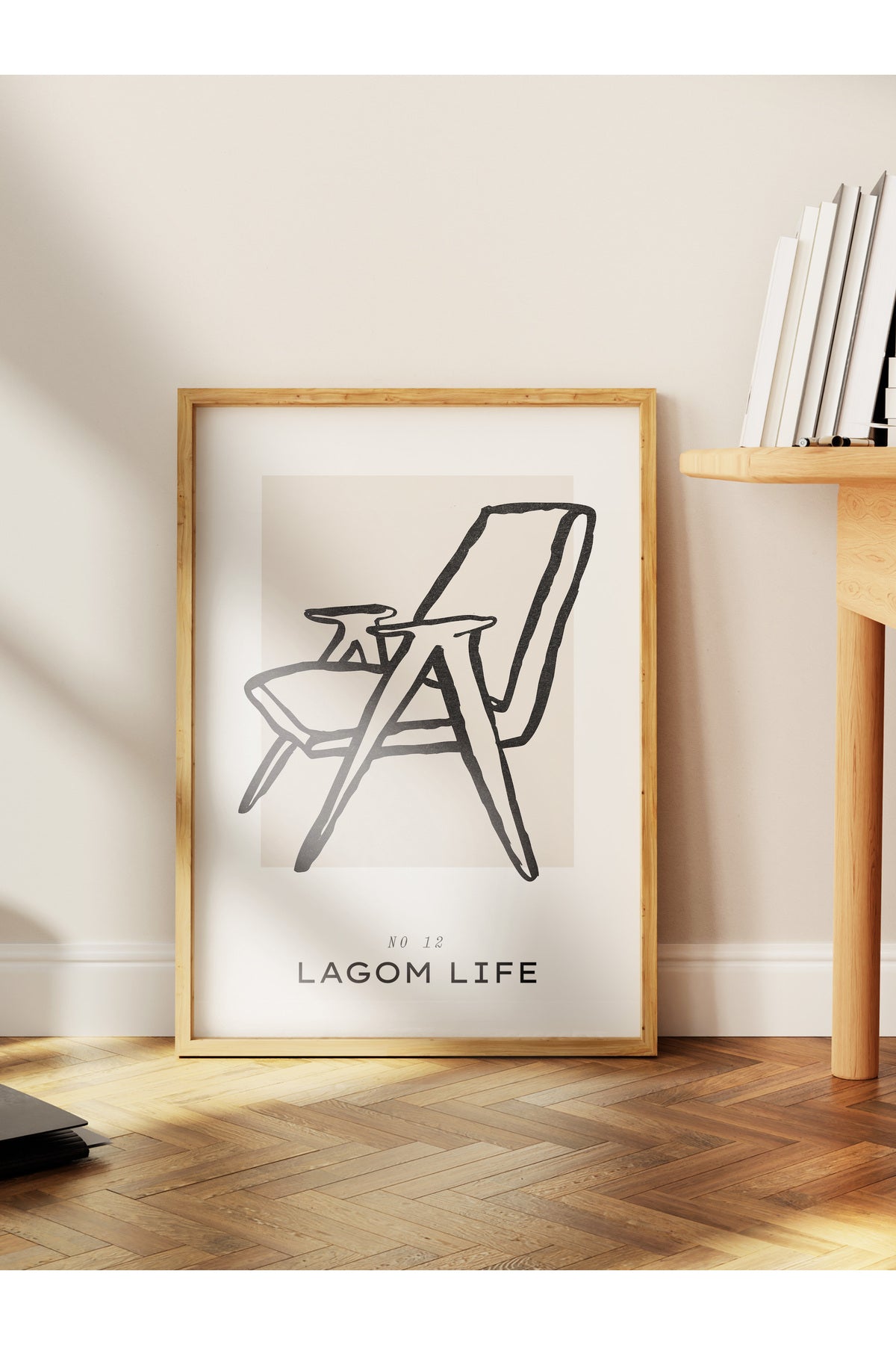 Soft Boho Çerçevesiz Duvar Posteri, İskandinav Temalı Poster - Salon, Mutfak ve Yatak Odası Dekoru