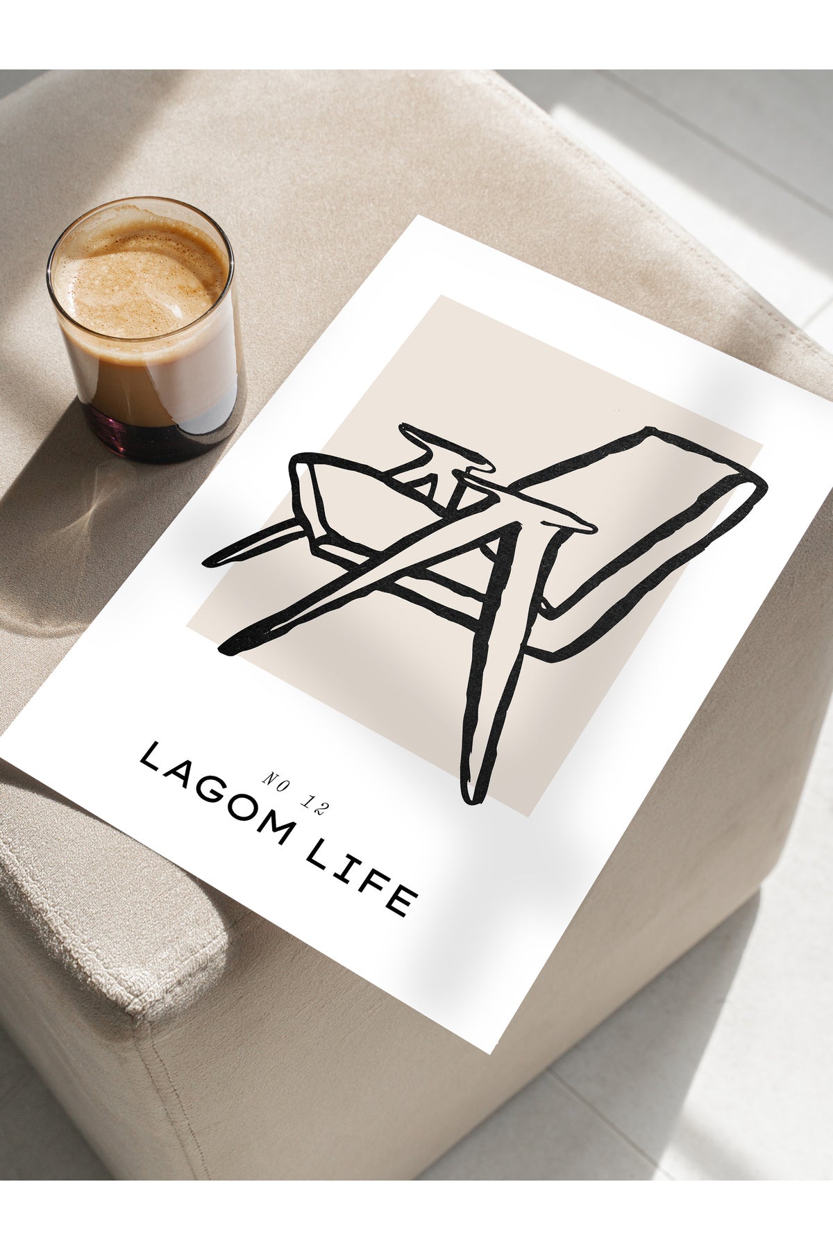 Soft Boho Çerçevesiz Duvar Posteri, İskandinav Temalı Poster - Salon, Mutfak ve Yatak Odası Dekoru