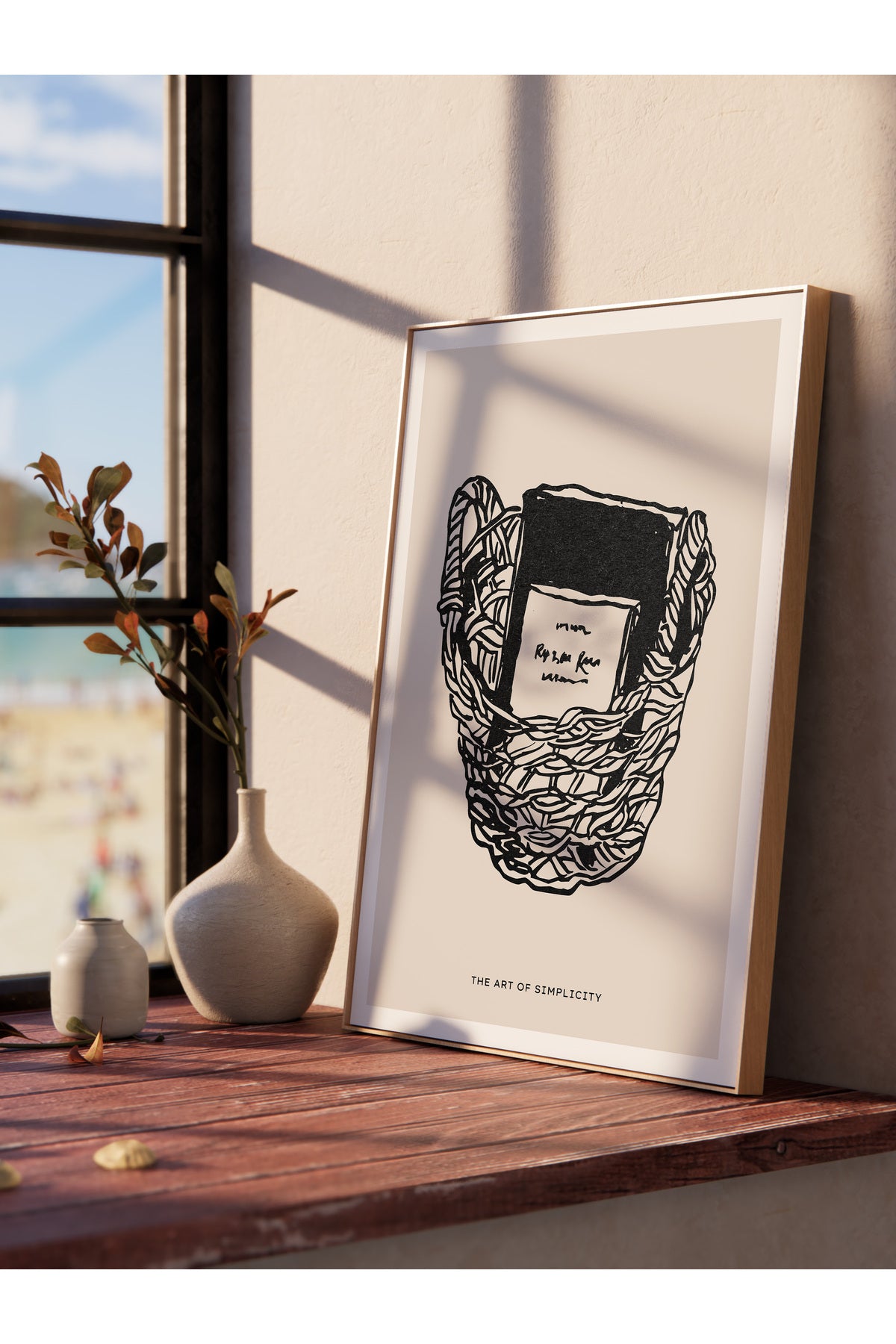 Soft Boho Çerçevesiz Duvar Posteri, İskandinav Temalı Poster - Salon, Mutfak ve Yatak Odası Dekoru