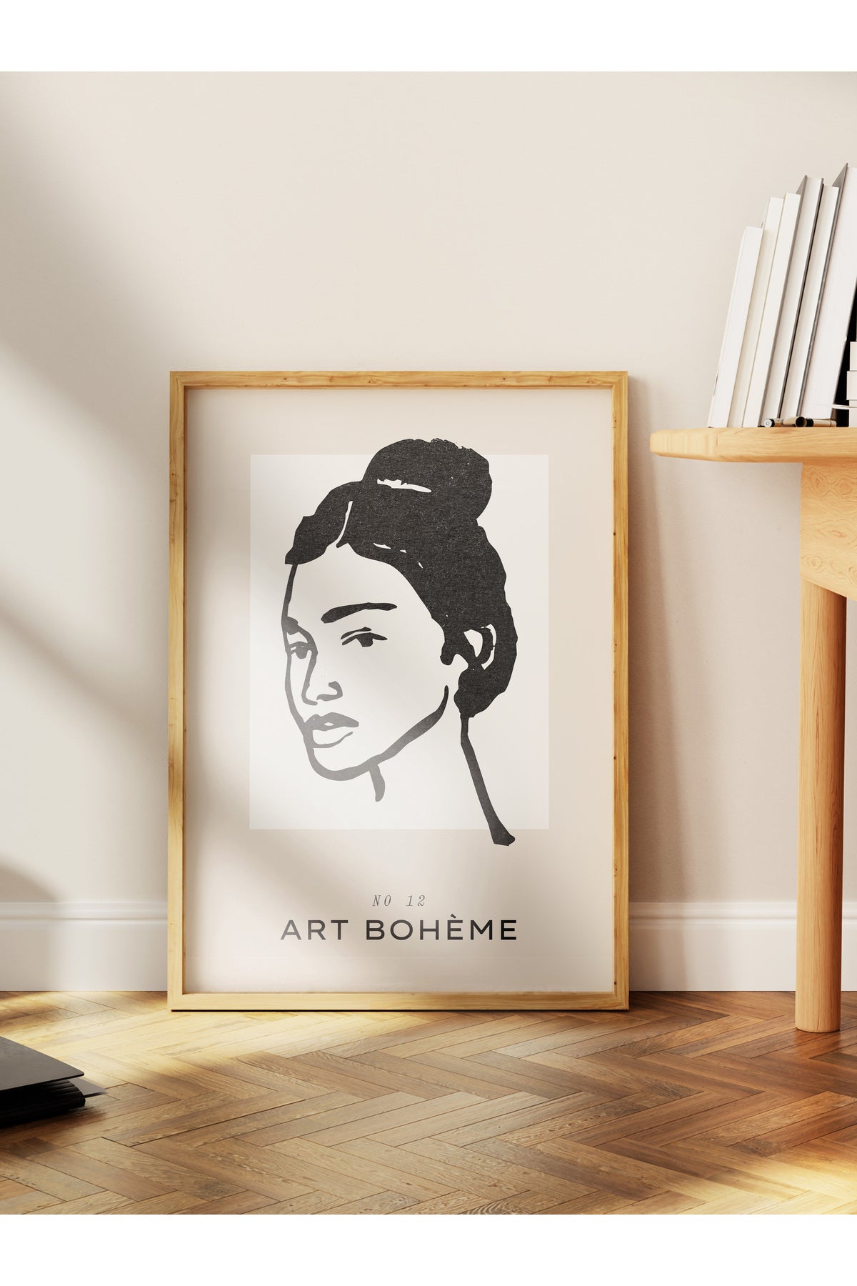 Soft Boho Çerçevesiz Duvar Posteri, İskandinav Temalı Poster - Salon, Mutfak ve Yatak Odası Dekoru