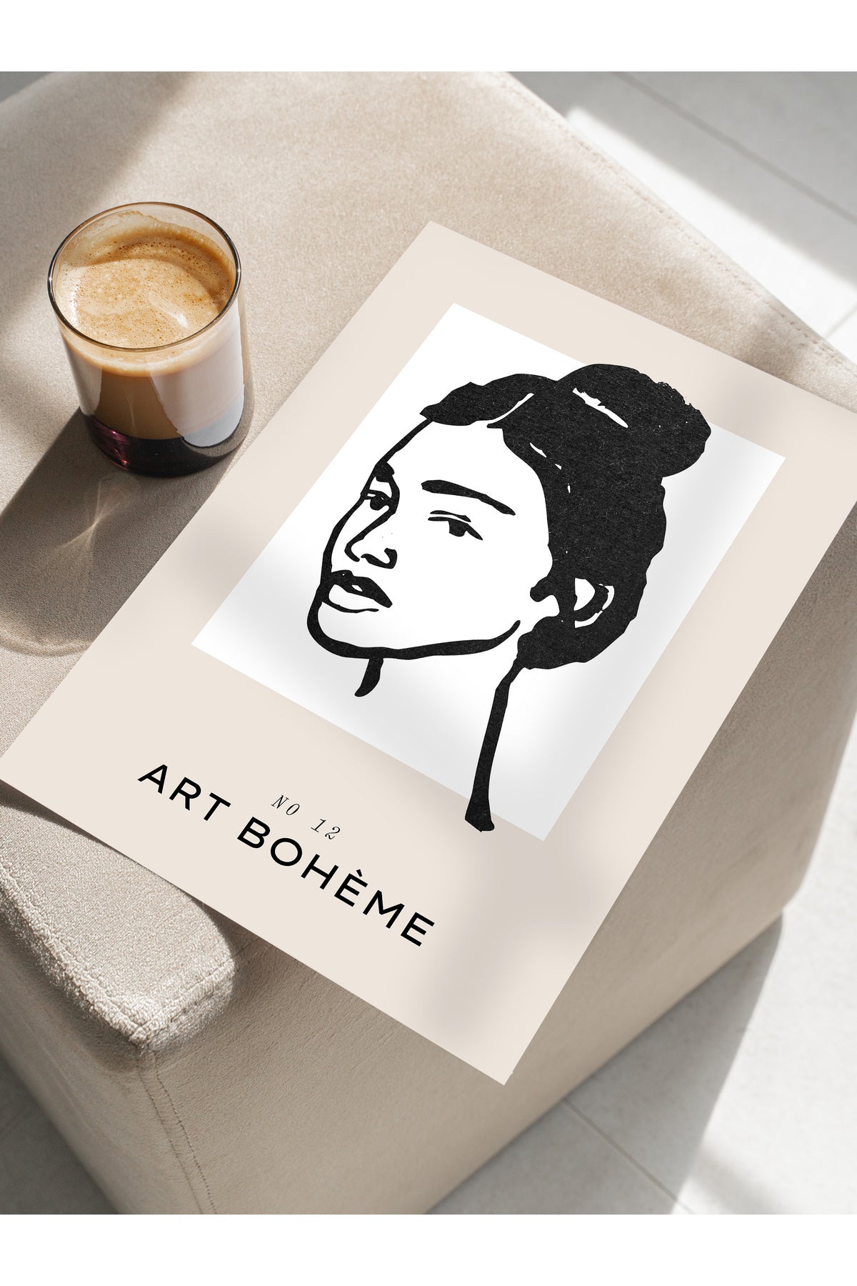 Soft Boho Çerçevesiz Duvar Posteri, İskandinav Temalı Poster - Salon, Mutfak ve Yatak Odası Dekoru