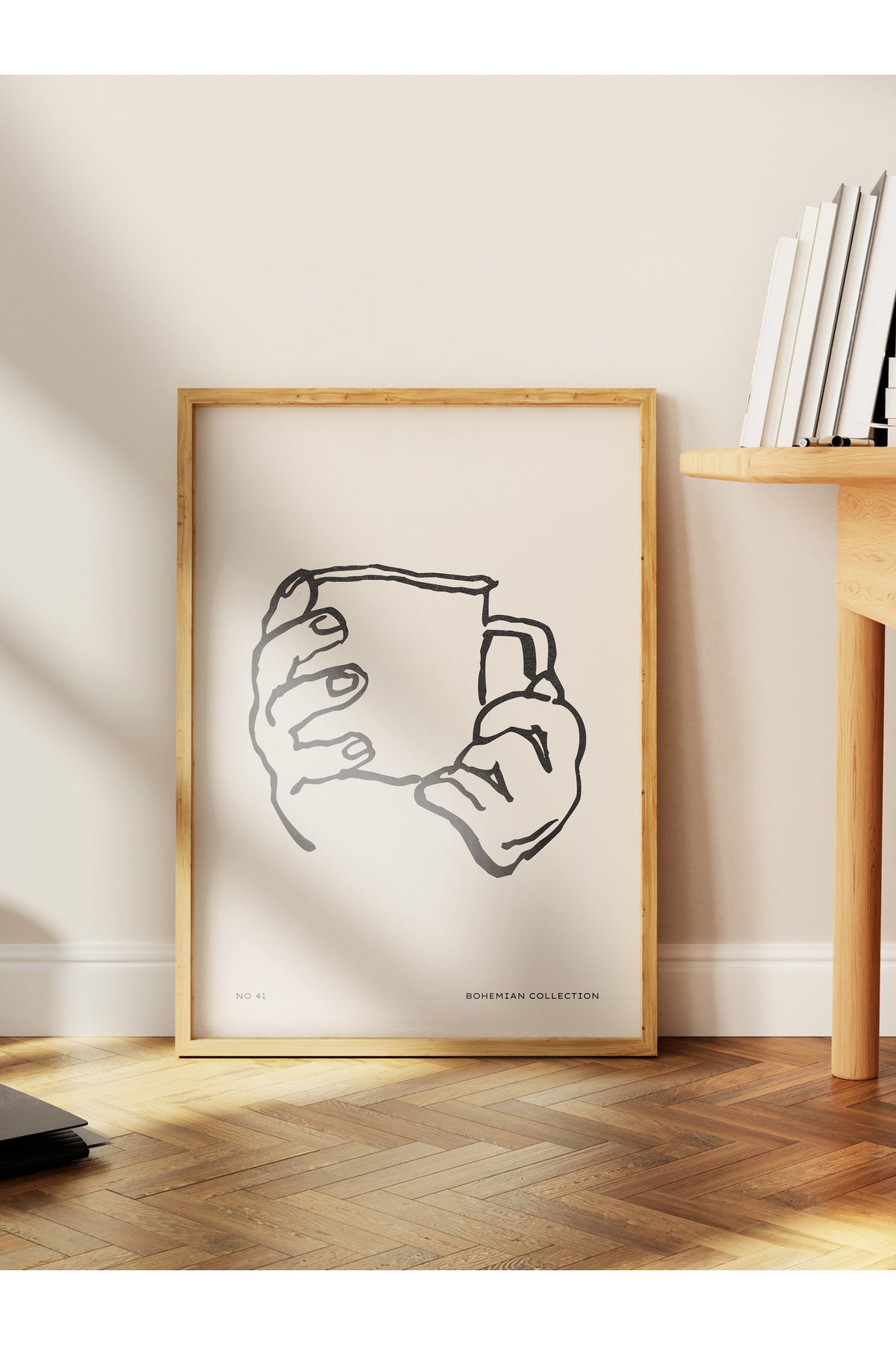 Soft Boho Çerçevesiz Duvar Posteri, İskandinav Temalı Poster - Salon, Mutfak ve Yatak Odası Dekoru