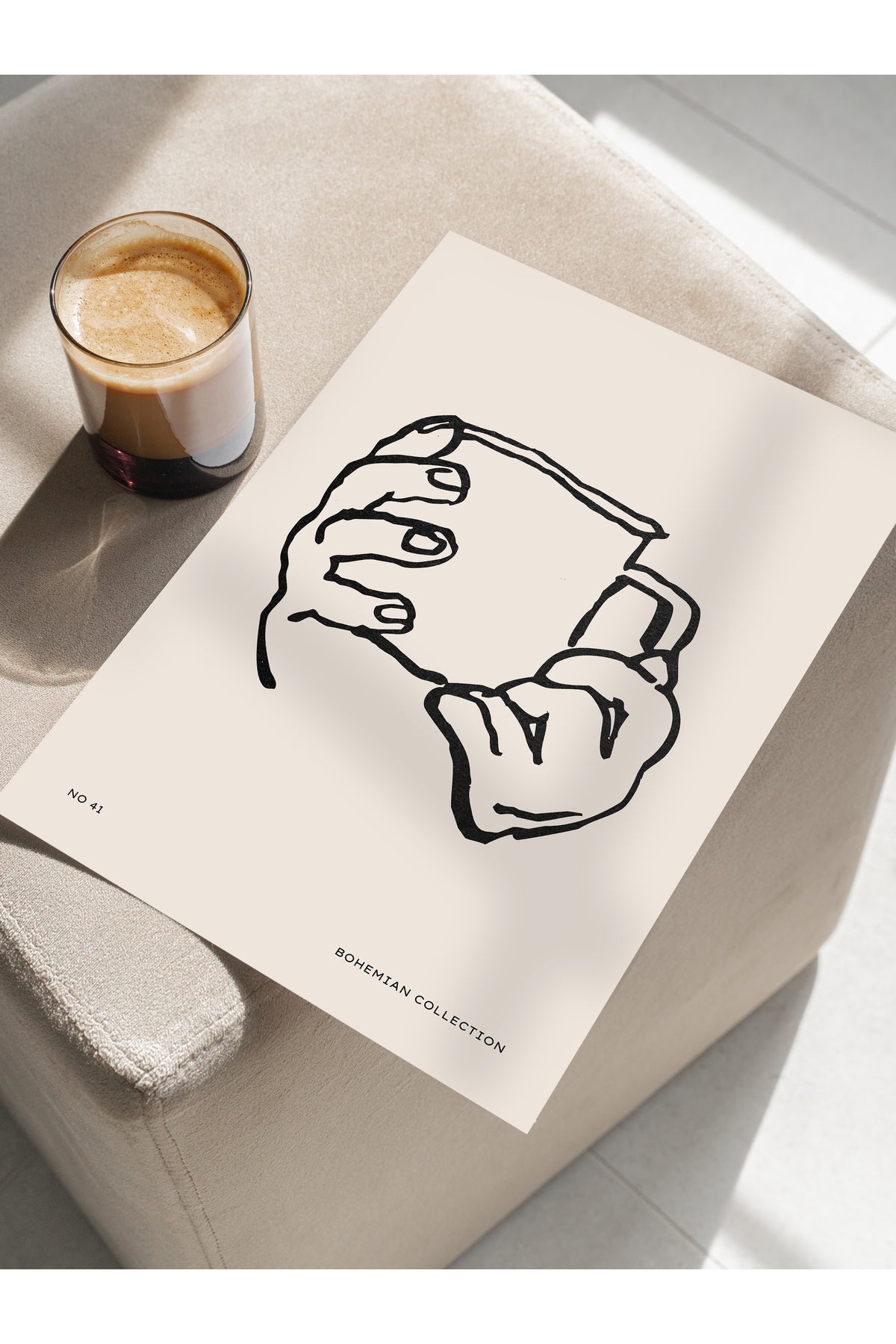 Soft Boho Çerçevesiz Duvar Posteri, İskandinav Temalı Poster - Salon, Mutfak ve Yatak Odası Dekoru