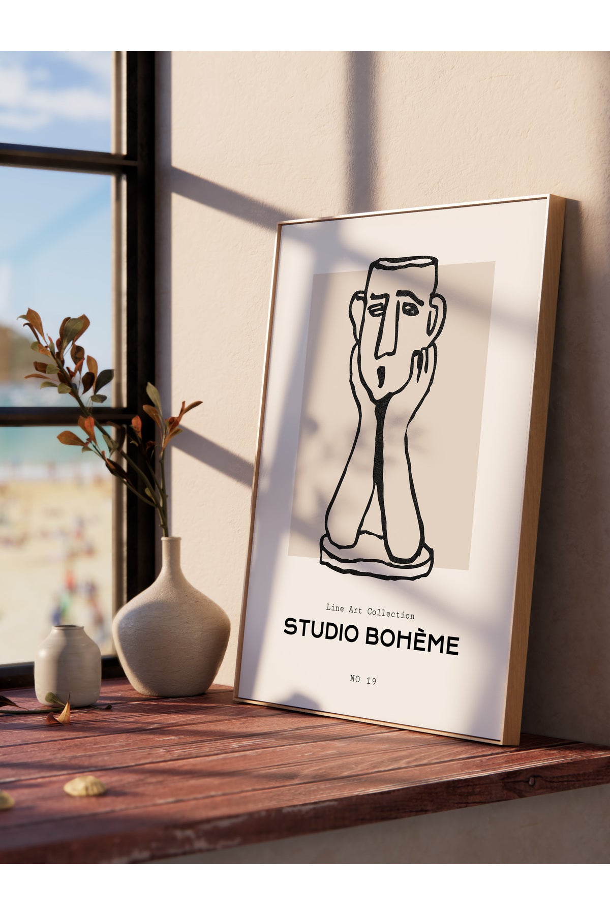 Soft Boho Çerçevesiz Duvar Posteri, İskandinav Temalı Poster - Salon, Mutfak ve Yatak Odası Dekoru