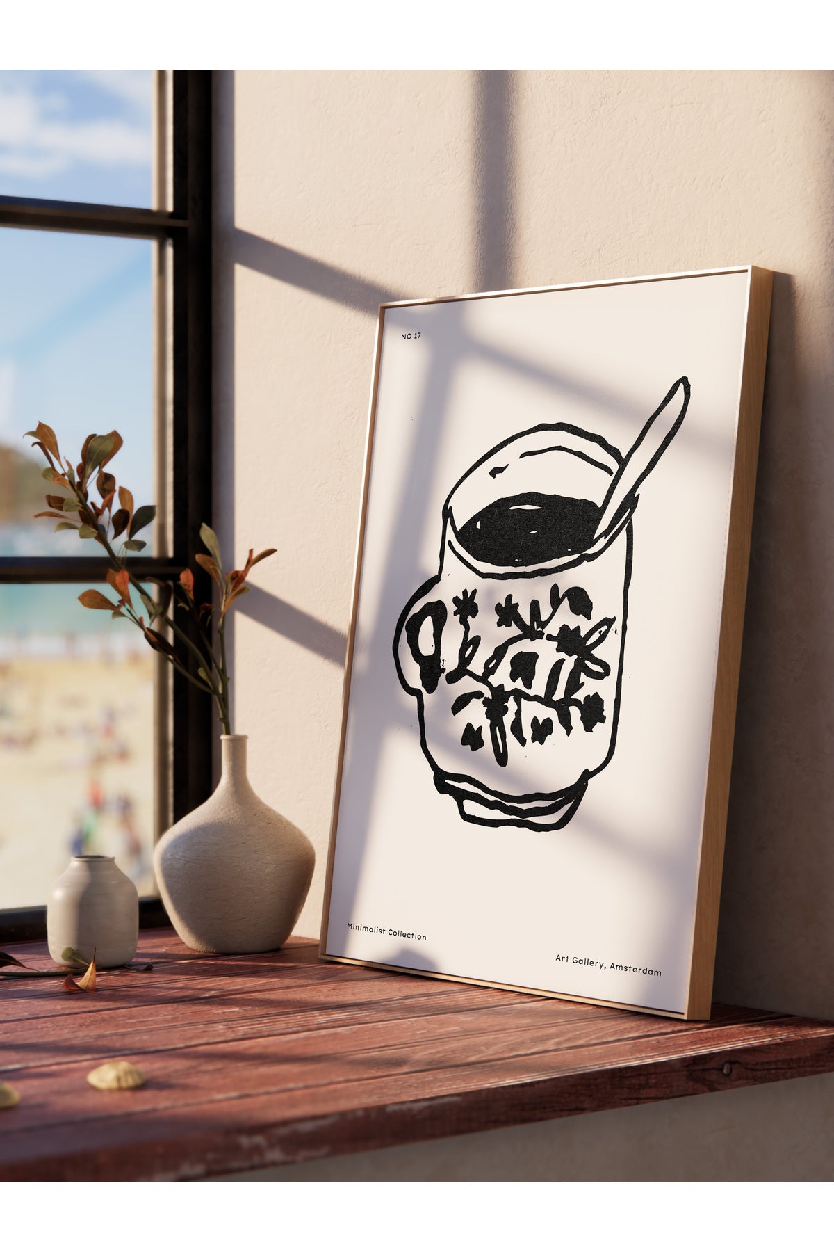 Soft Boho Çerçevesiz Duvar Posteri, İskandinav Temalı Poster - Salon, Mutfak ve Yatak Odası Dekoru