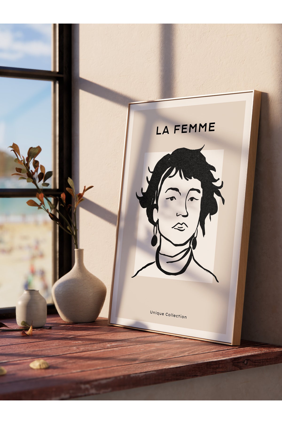 Soft Boho Çerçevesiz Duvar Posteri, İskandinav Temalı Poster - Salon, Mutfak ve Yatak Odası Dekoru