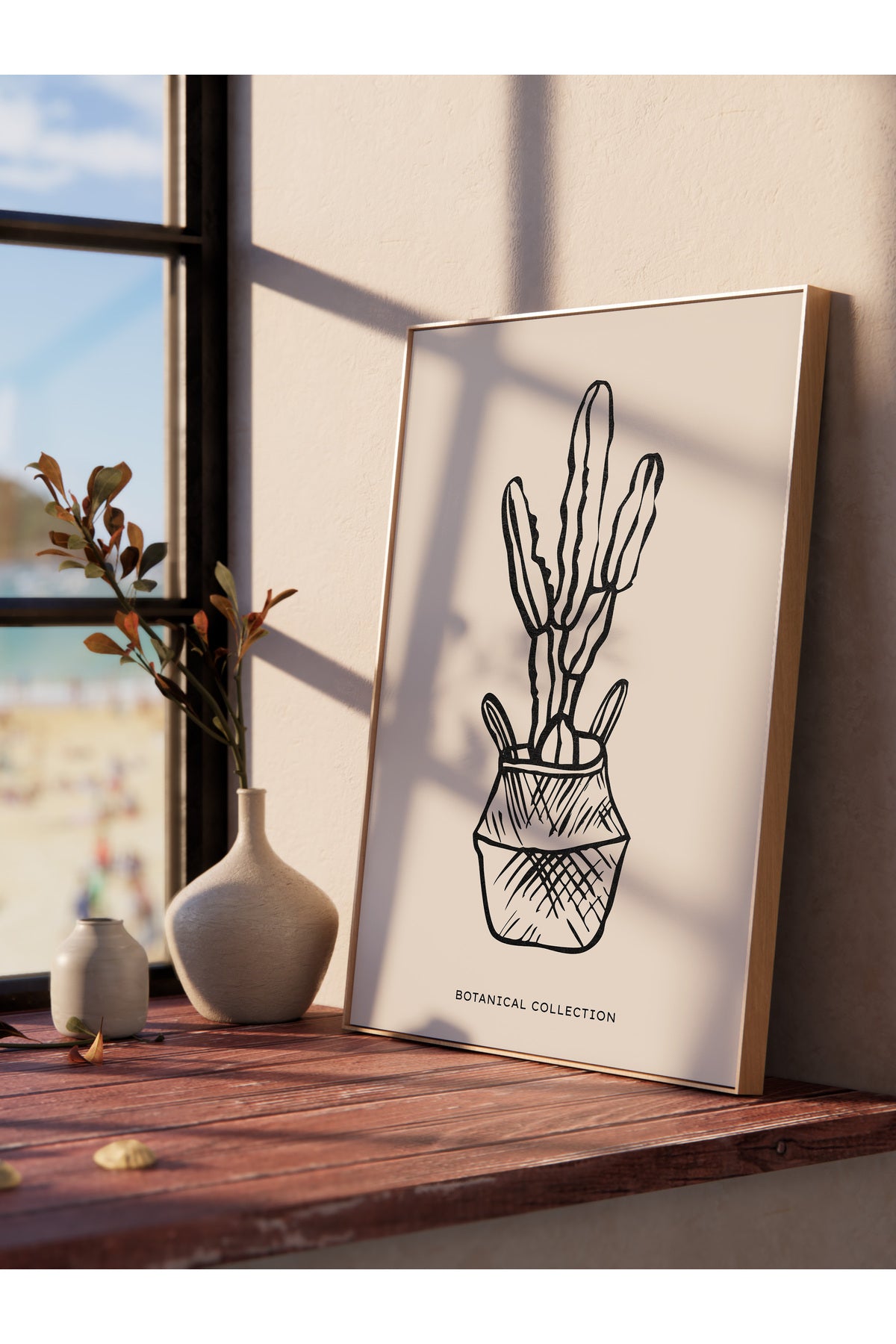 Soft Boho Çerçevesiz Duvar Posteri, İskandinav Temalı Poster - Salon, Mutfak ve Yatak Odası Dekoru