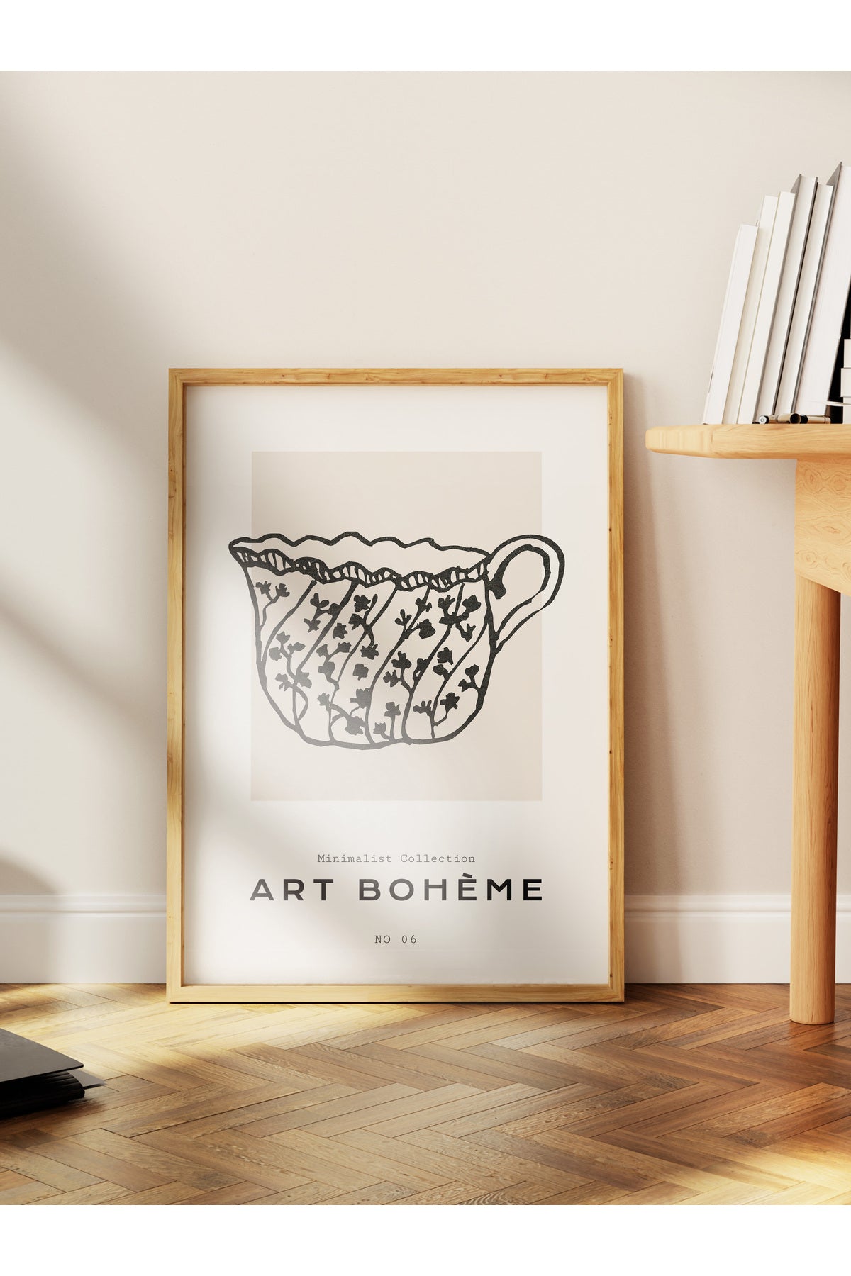 Soft Boho Çerçevesiz Duvar Posteri, İskandinav Temalı Poster - Salon, Mutfak ve Yatak Odası Dekoru