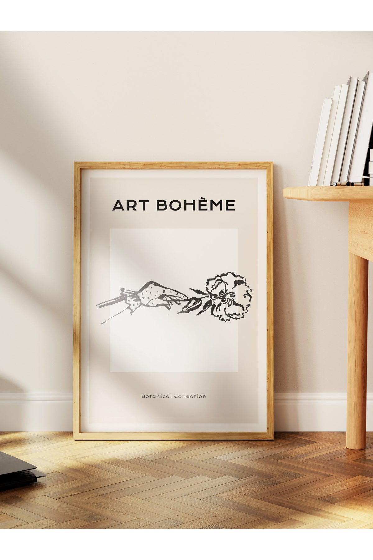 Soft Boho Çerçevesiz Duvar Posteri, İskandinav Temalı Poster - Salon, Mutfak ve Yatak Odası Dekoru