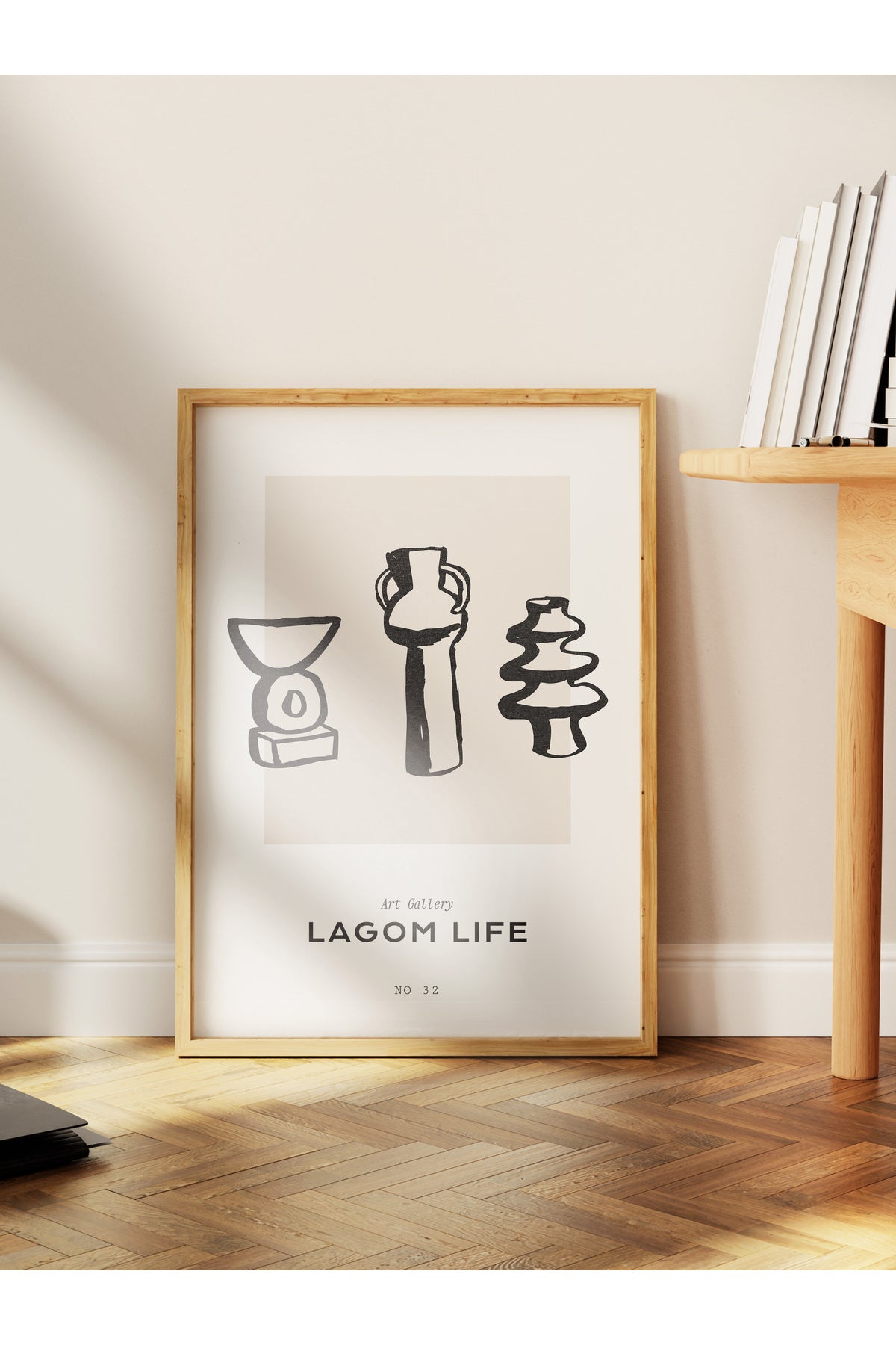 Soft Boho Çerçevesiz Duvar Posteri, İskandinav Temalı Poster - Salon, Mutfak ve Yatak Odası Dekoru