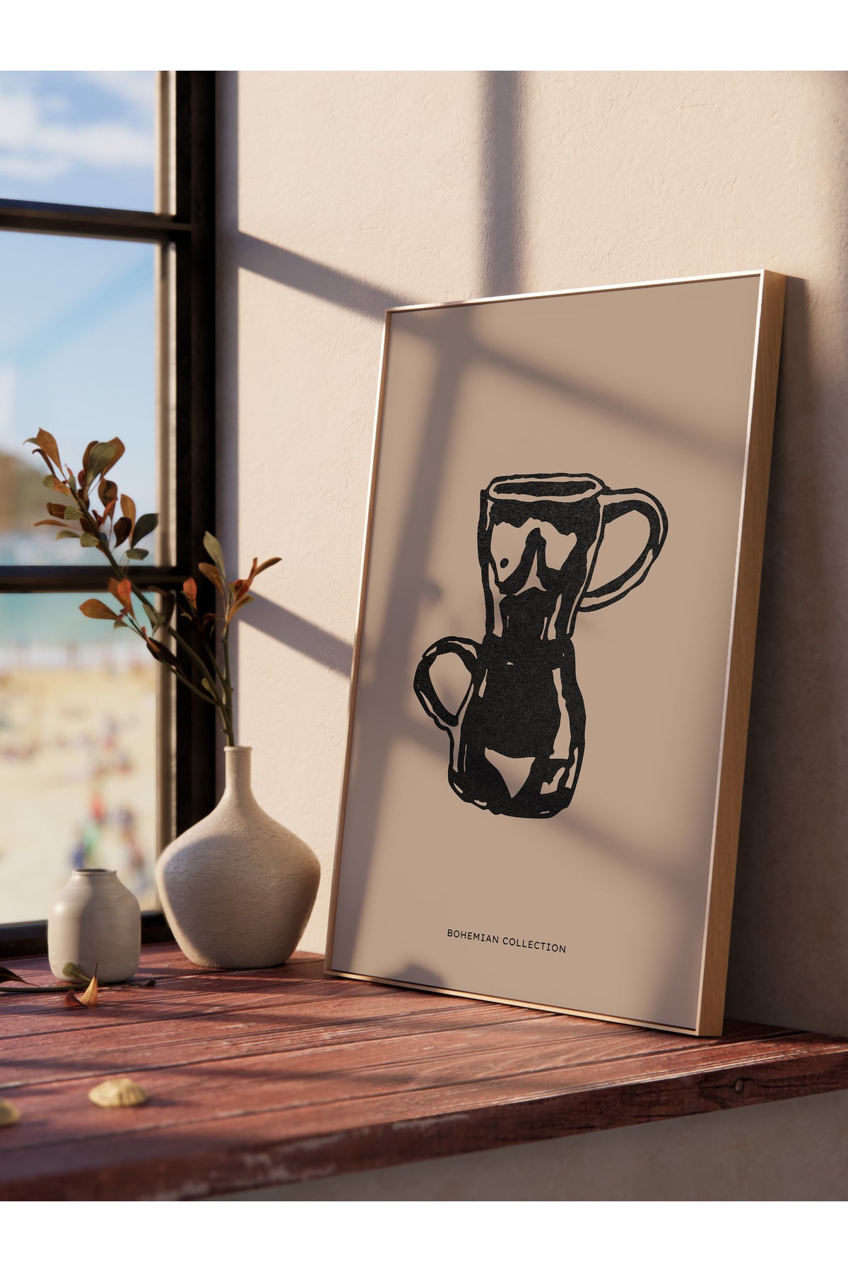 Soft Boho Çerçevesiz Duvar Posteri, İskandinav Temalı Poster - Salon, Mutfak ve Yatak Odası Dekoru