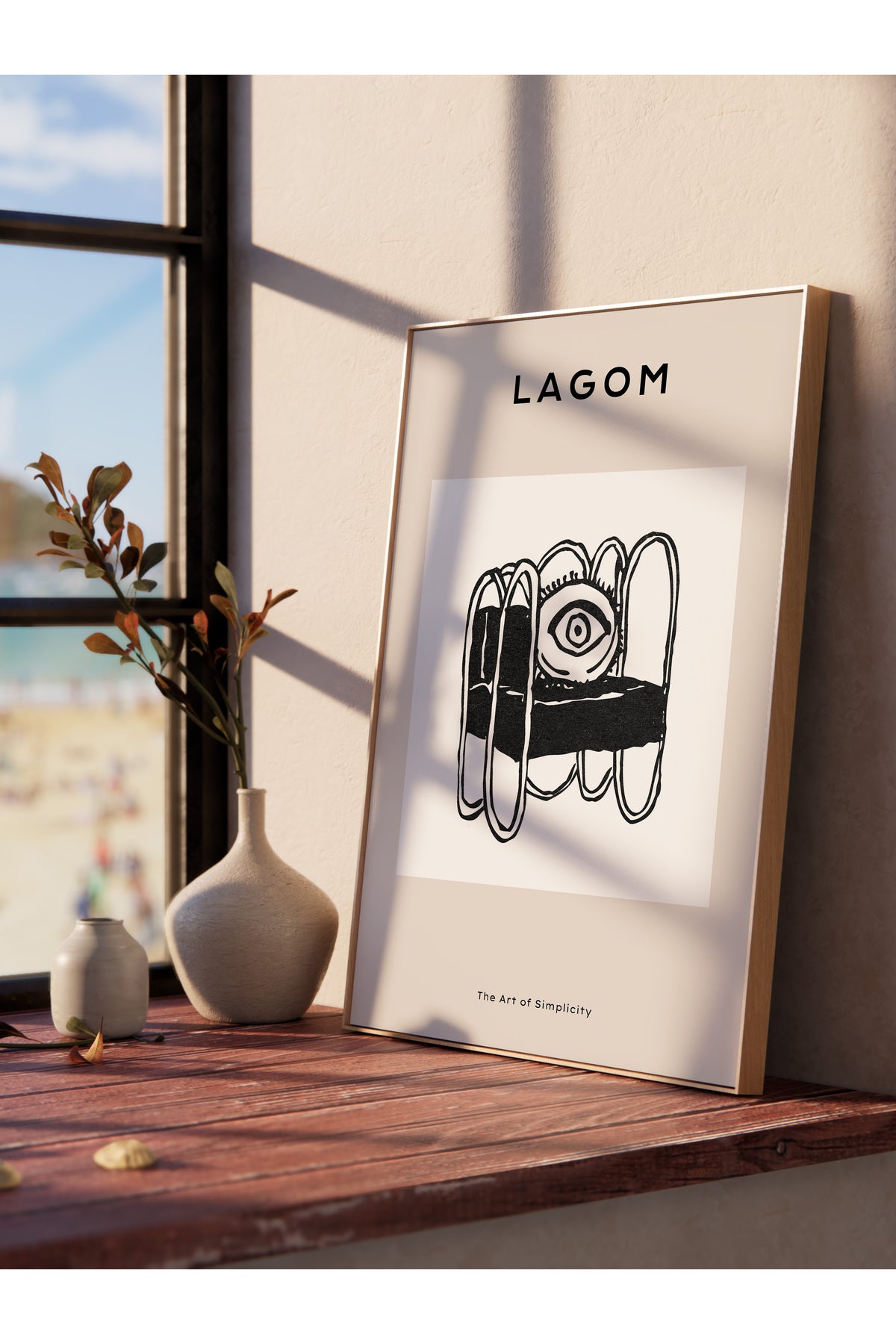 Soft Boho Çerçevesiz Duvar Posteri, İskandinav Temalı Poster - Salon, Mutfak ve Yatak Odası Dekoru