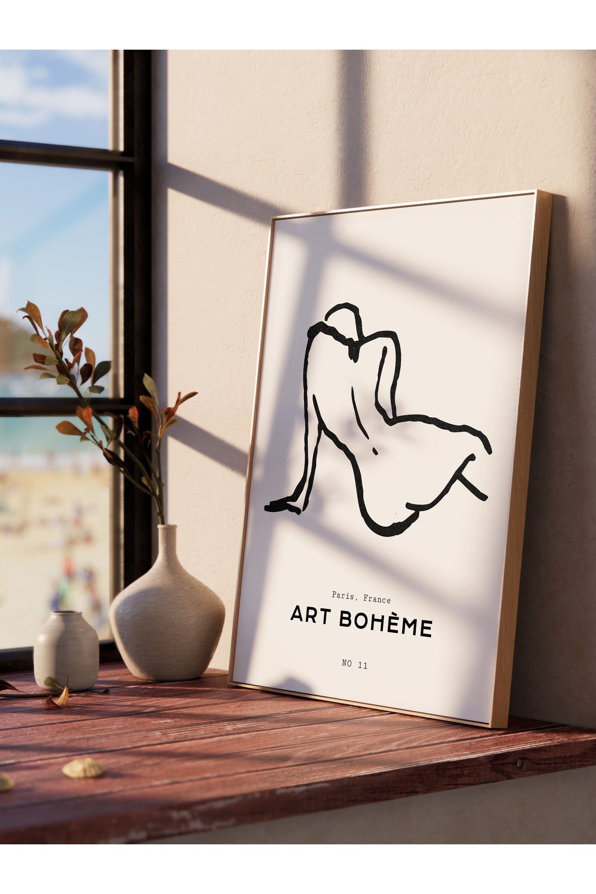 Soft Boho Çerçevesiz Duvar Posteri, İskandinav Temalı Poster - Salon, Mutfak ve Yatak Odası Dekoru