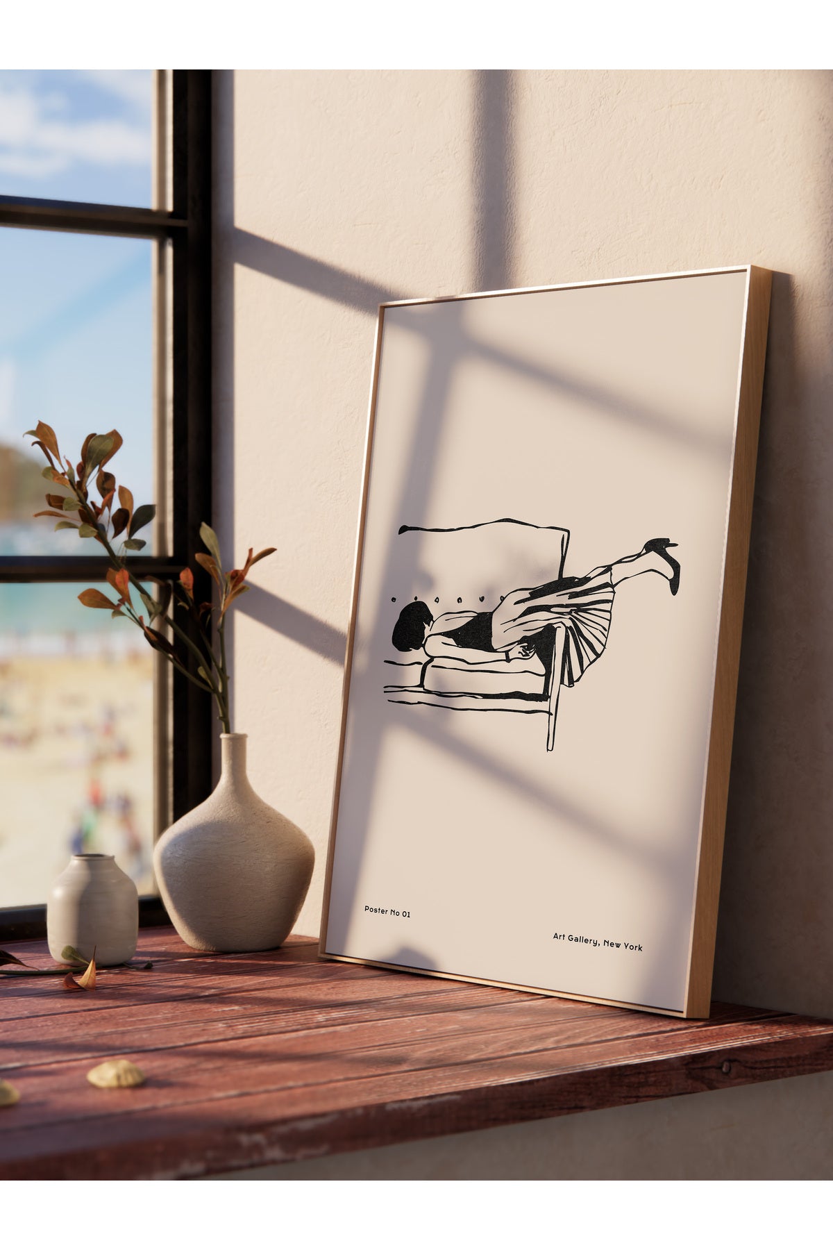 Soft Boho Çerçevesiz Duvar Posteri, İskandinav Temalı Poster - Salon, Mutfak ve Yatak Odası Dekoru