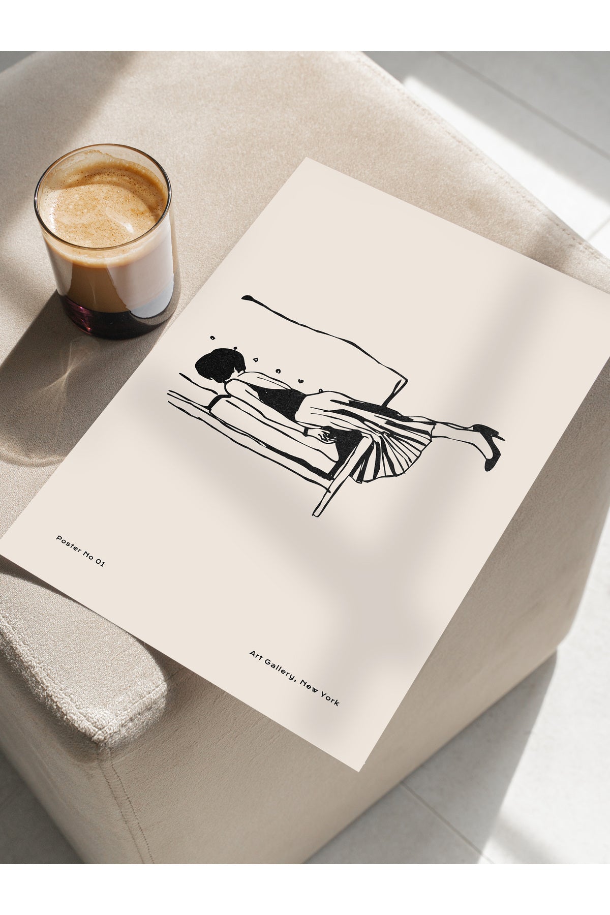 Soft Boho Çerçevesiz Duvar Posteri, İskandinav Temalı Poster - Salon, Mutfak ve Yatak Odası Dekoru