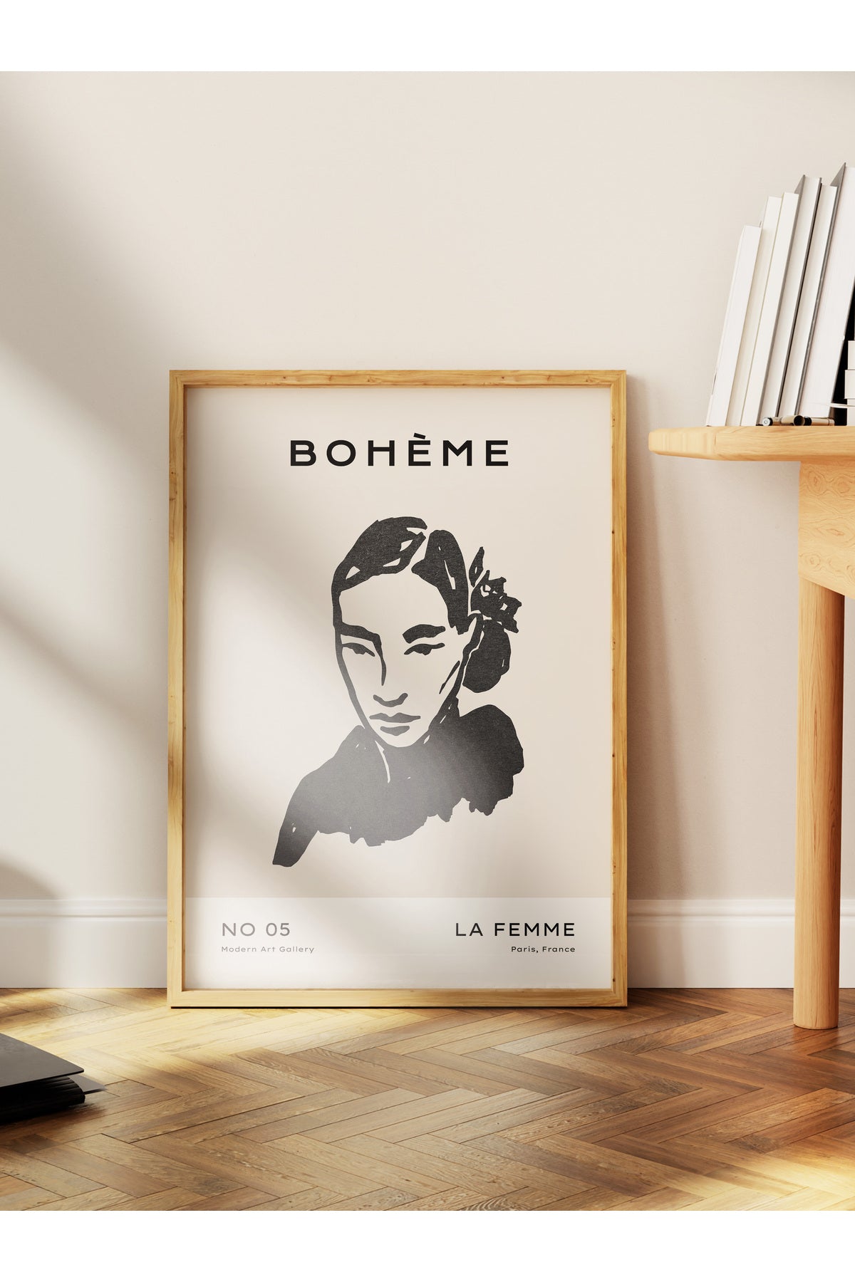 Soft Boho Çerçevesiz Duvar Posteri, İskandinav Temalı Poster - Salon, Mutfak ve Yatak Odası Dekoru