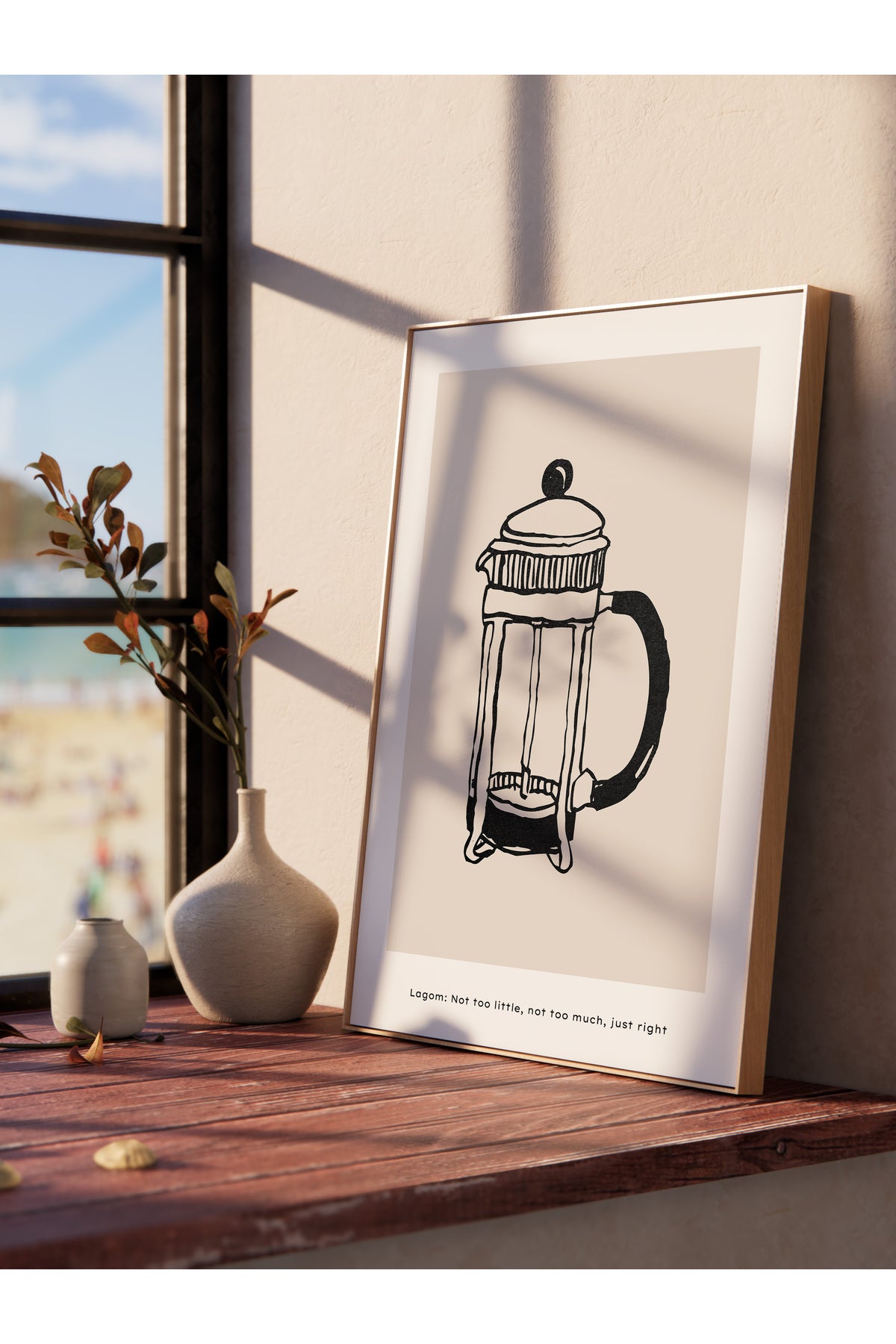 Soft Boho Çerçevesiz Duvar Posteri, İskandinav Temalı Poster - Salon, Mutfak ve Yatak Odası Dekoru