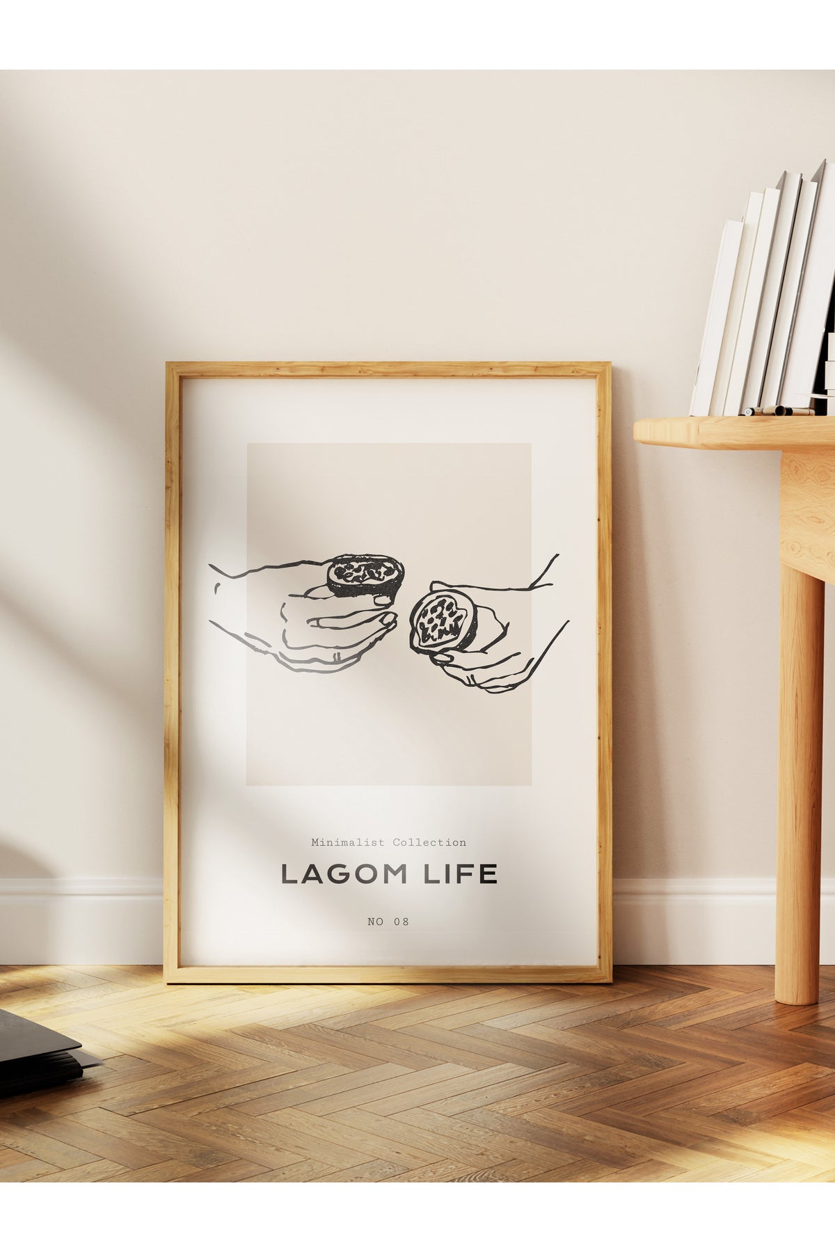 Soft Boho Çerçevesiz Duvar Posteri, İskandinav Temalı Poster - Salon, Mutfak ve Yatak Odası Dekoru