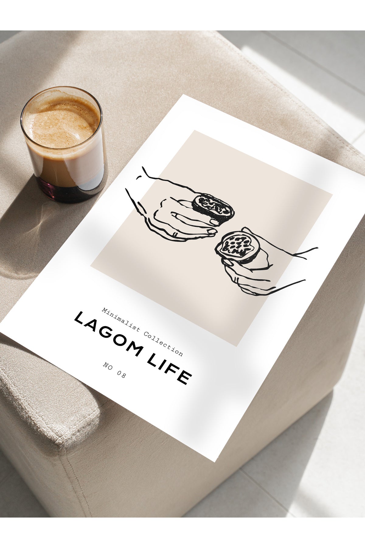 Soft Boho Çerçevesiz Duvar Posteri, İskandinav Temalı Poster - Salon, Mutfak ve Yatak Odası Dekoru