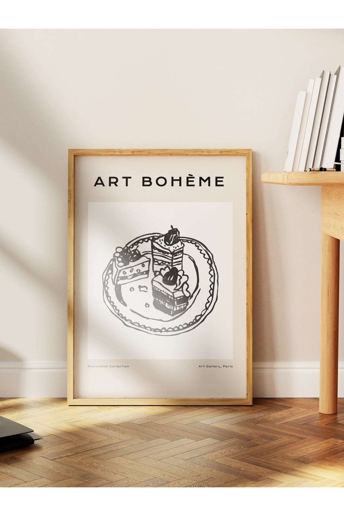 Soft Boho Çerçevesiz Duvar Posteri, İskandinav Temalı Poster - Salon, Mutfak ve Yatak Odası Dekoru