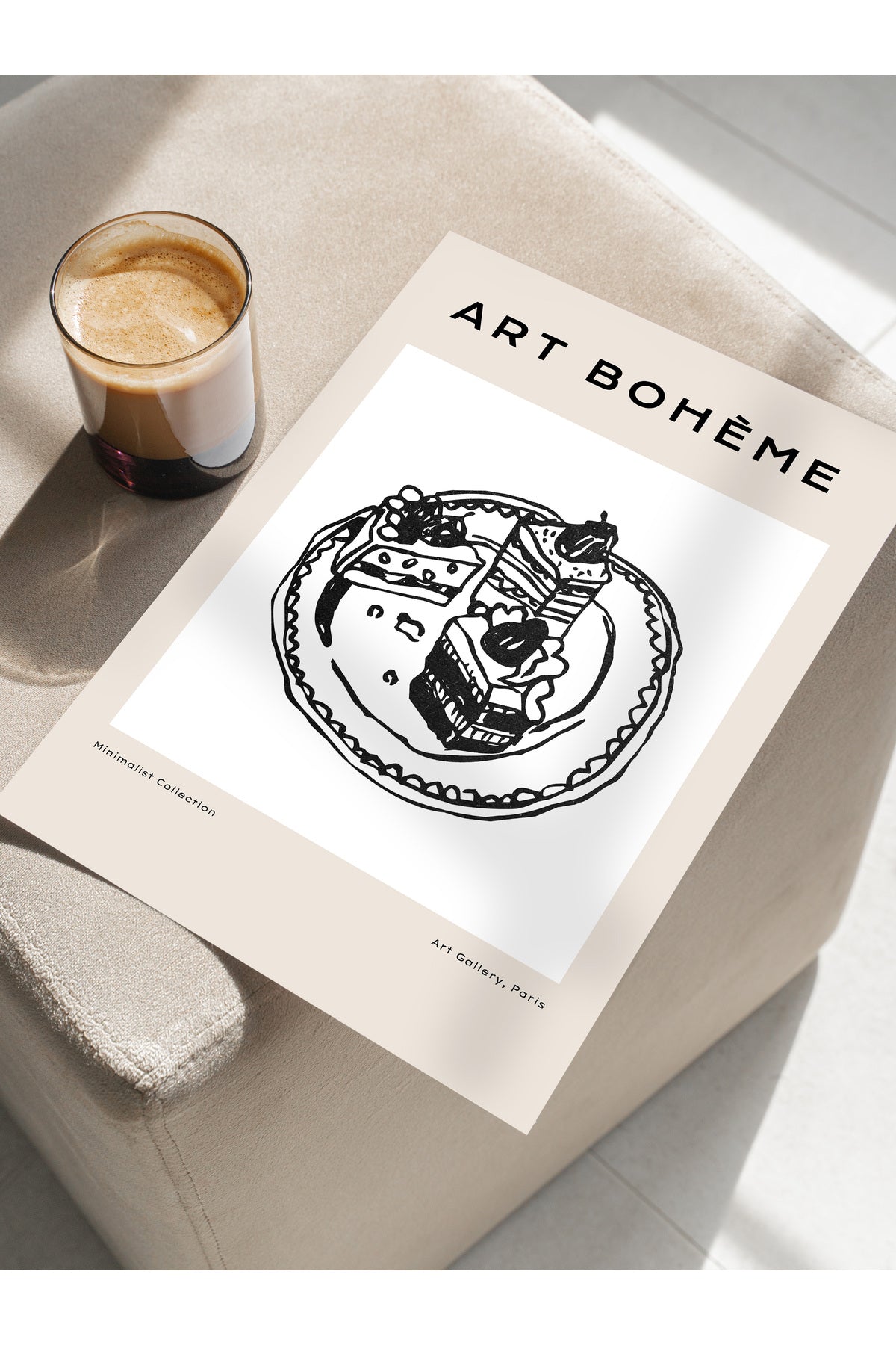 Soft Boho Çerçevesiz Duvar Posteri, İskandinav Temalı Poster - Salon, Mutfak ve Yatak Odası Dekoru