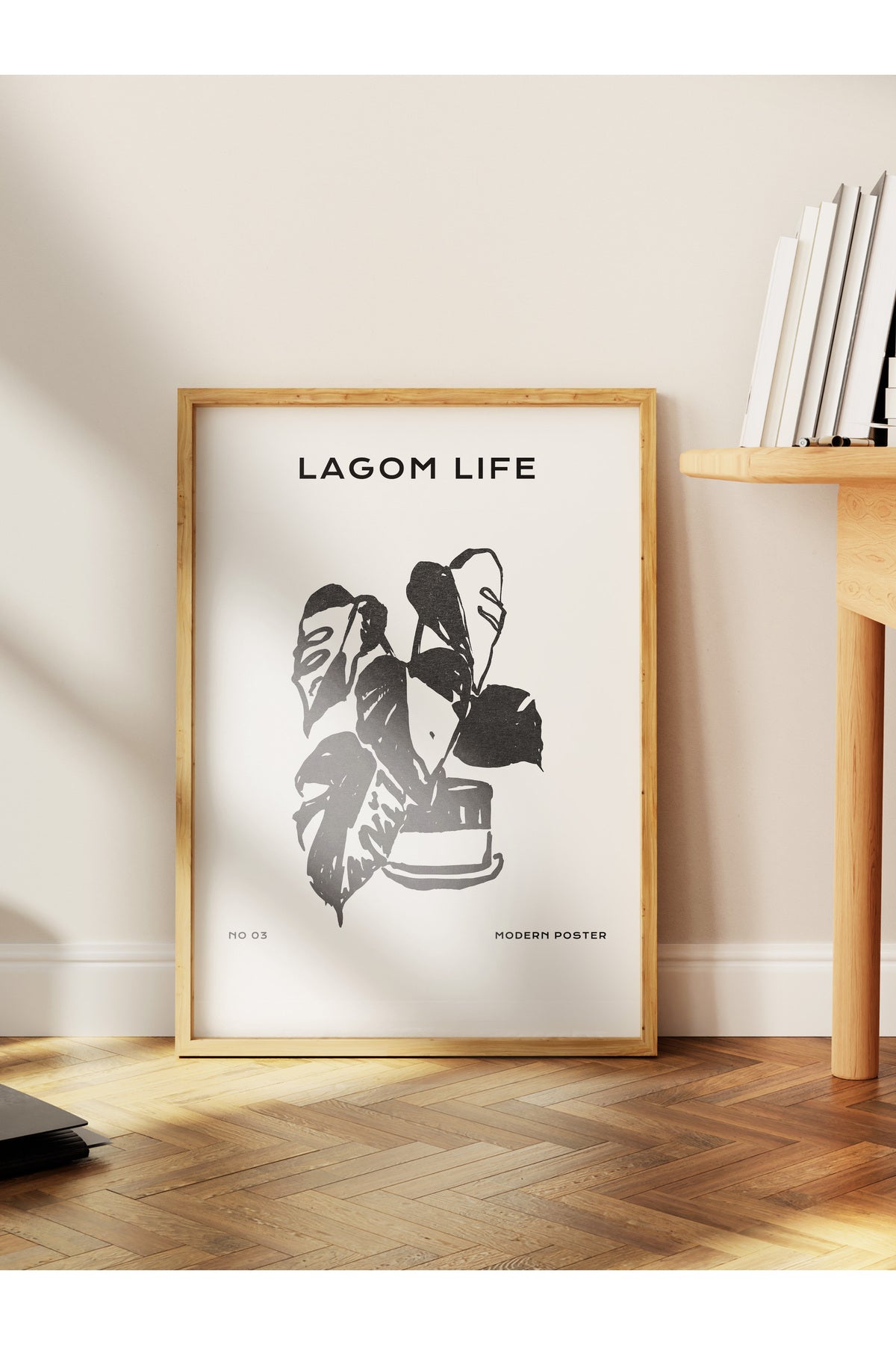 Soft Boho Çerçevesiz Duvar Posteri, İskandinav Temalı Poster - Salon, Mutfak ve Yatak Odası Dekoru