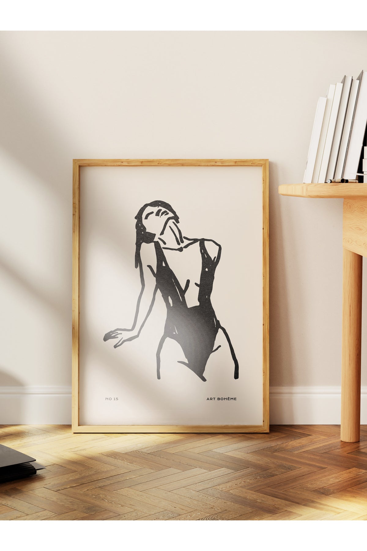 Soft Boho Çerçevesiz Duvar Posteri, İskandinav Temalı Poster - Salon, Mutfak ve Yatak Odası Dekoru