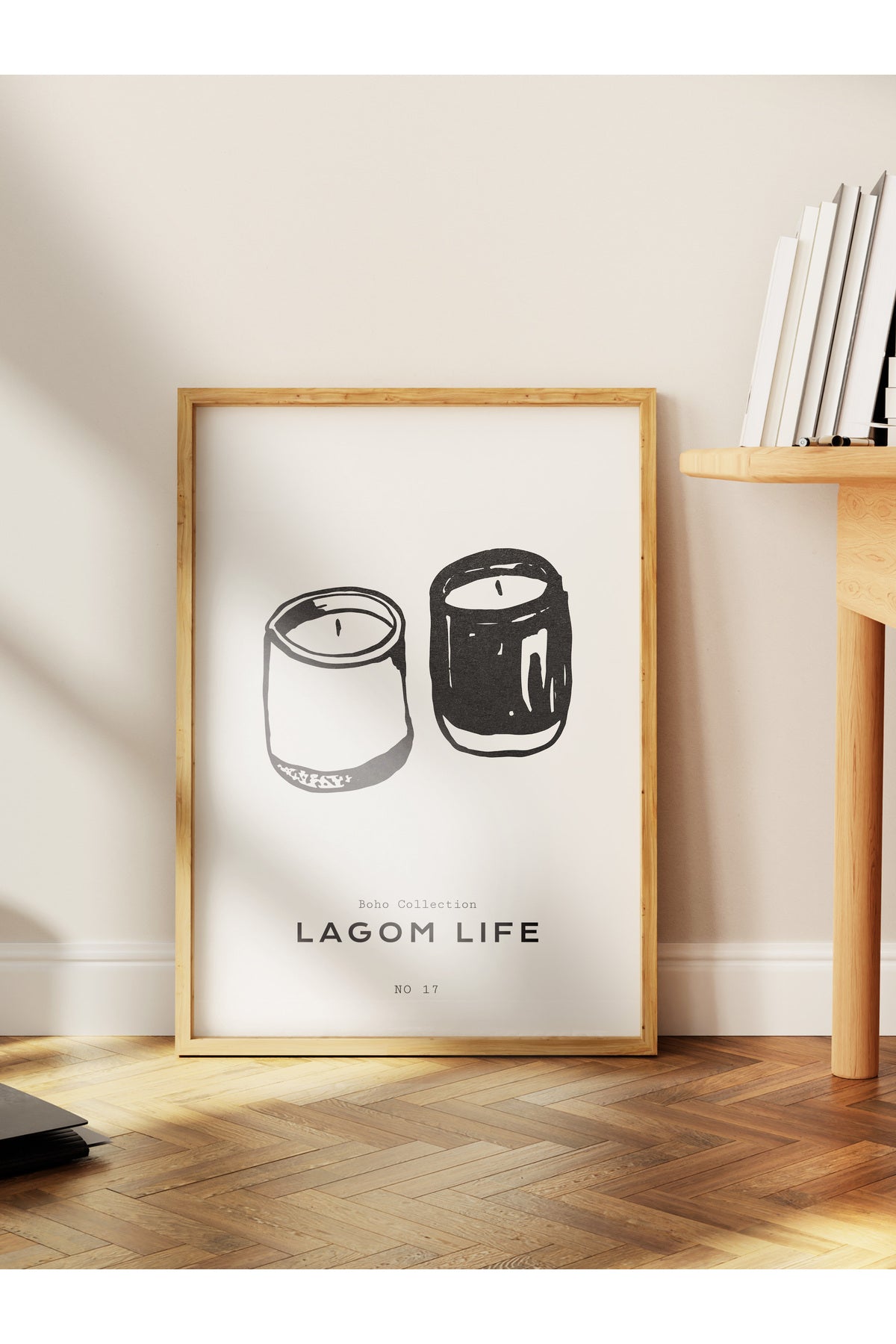 Soft Boho Çerçevesiz Duvar Posteri, İskandinav Temalı Poster - Salon, Mutfak ve Yatak Odası Dekoru