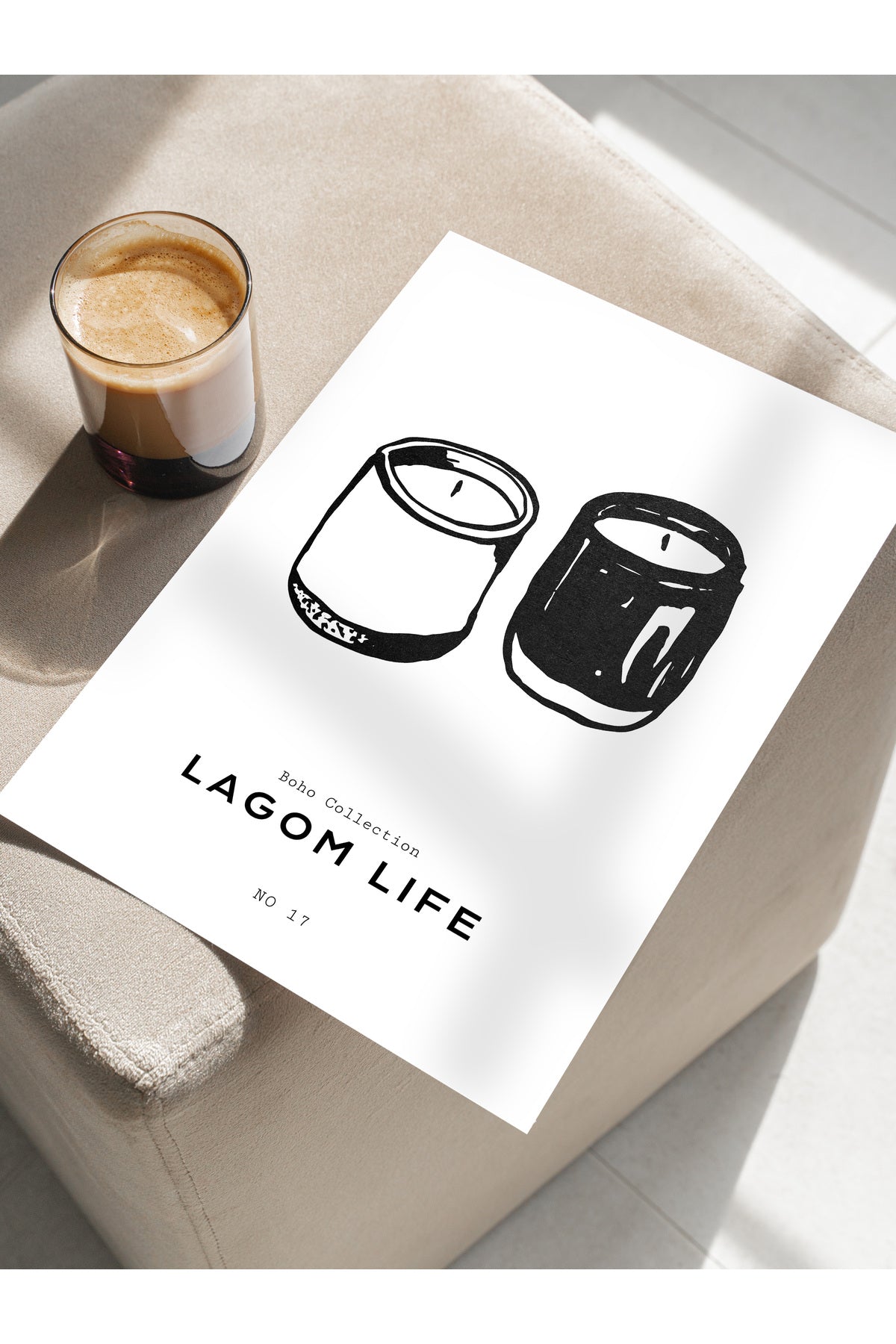 Soft Boho Çerçevesiz Duvar Posteri, İskandinav Temalı Poster - Salon, Mutfak ve Yatak Odası Dekoru