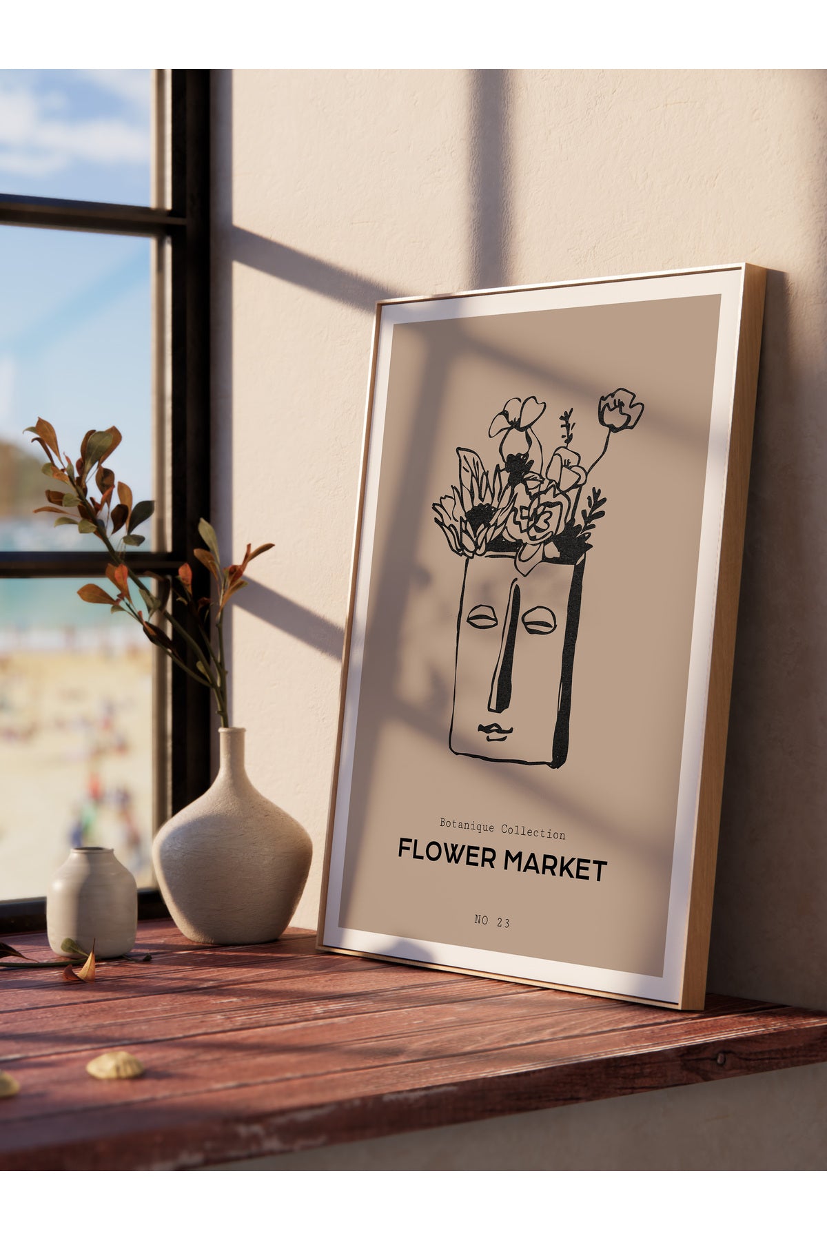 Soft Boho Çerçevesiz Duvar Posteri, İskandinav Temalı Poster - Salon, Mutfak ve Yatak Odası Dekoru