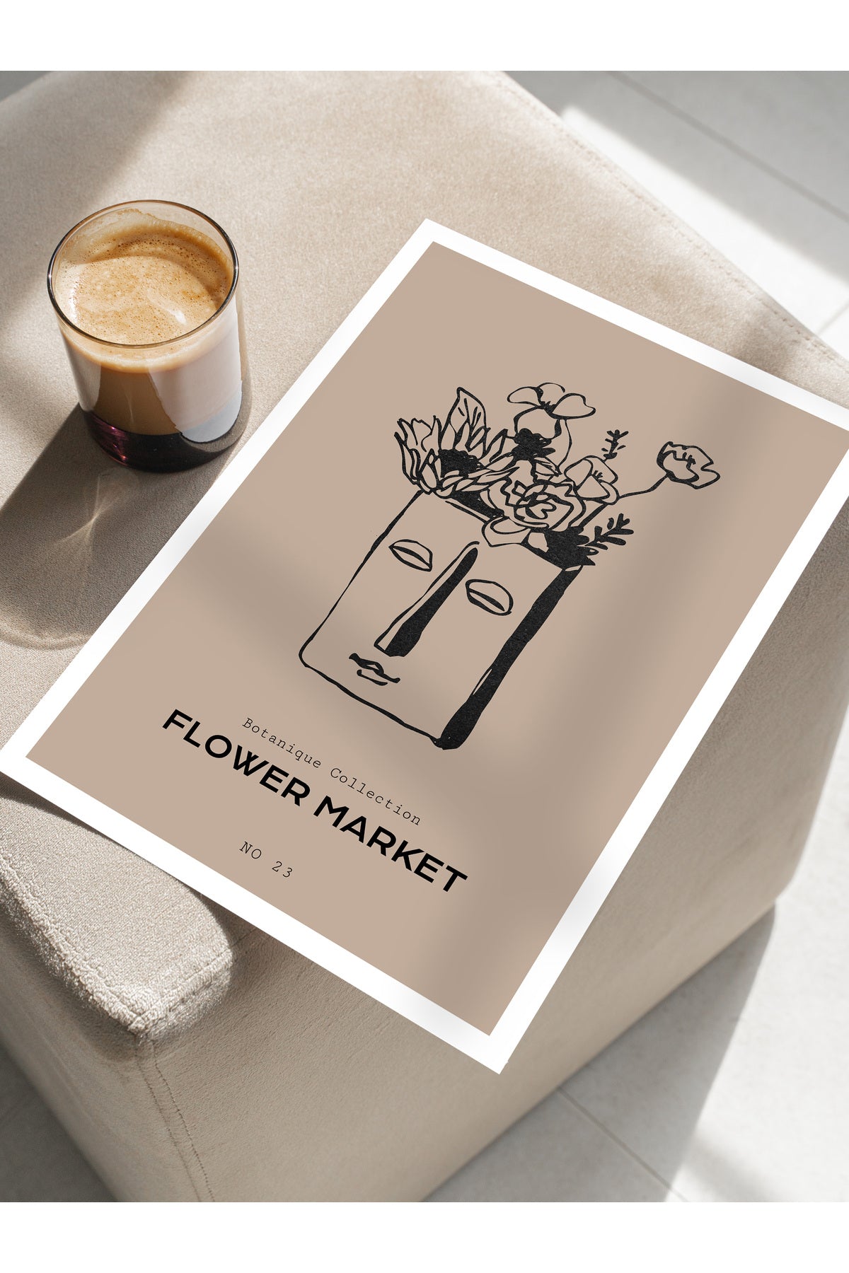 Soft Boho Çerçevesiz Duvar Posteri, İskandinav Temalı Poster - Salon, Mutfak ve Yatak Odası Dekoru