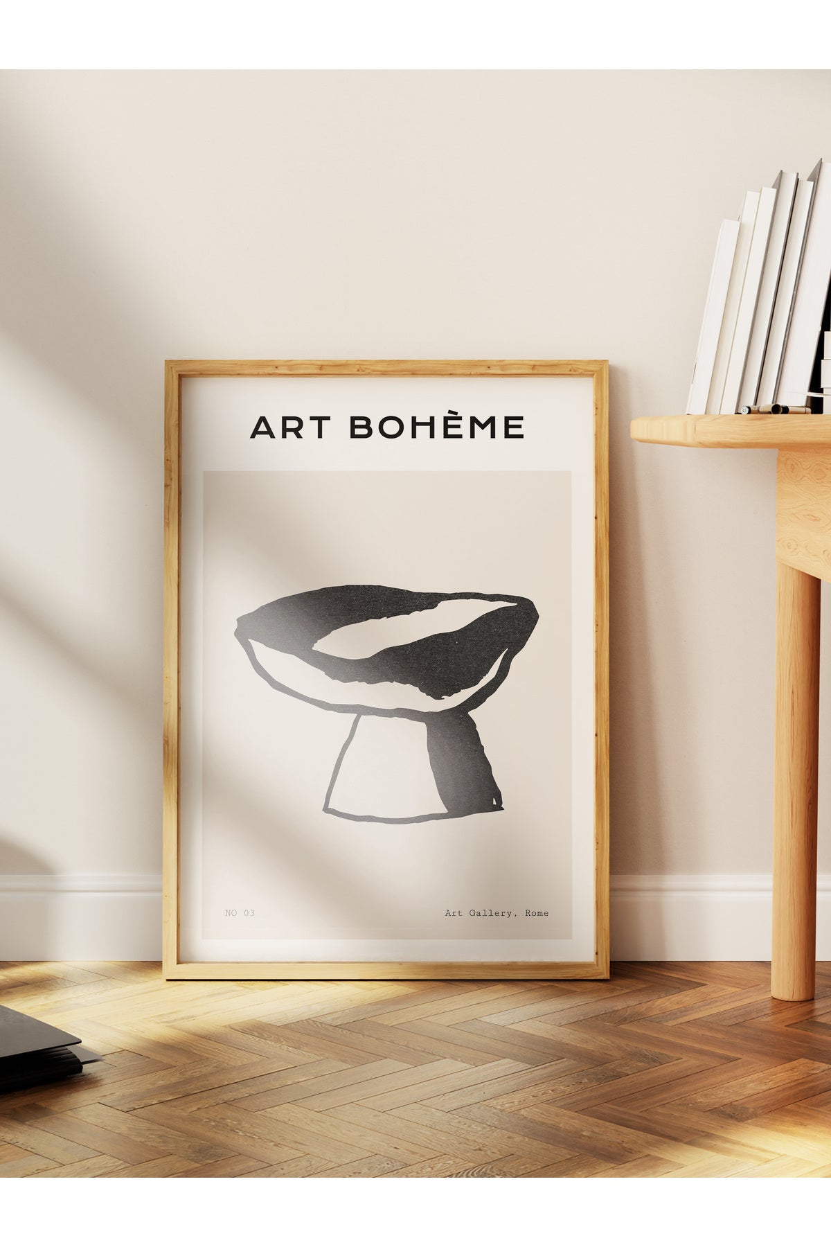 Soft Boho Çerçevesiz Duvar Posteri, İskandinav Temalı Poster - Salon, Mutfak ve Yatak Odası Dekoru